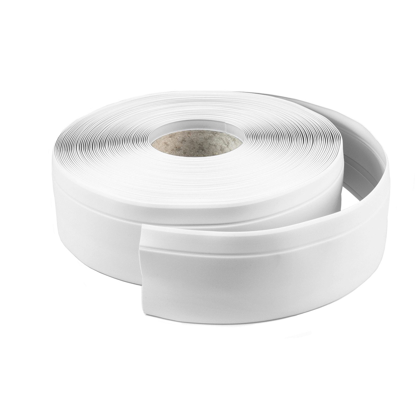 DQ-PP Sockelleiste DQ-PP WEICHSOCKELLEISTE 5m, 50x15mm, selbstklebend, Gummileiste, PCV, Sockelleiste, Abschlussleiste, Bodenleiste, Winkelprofil