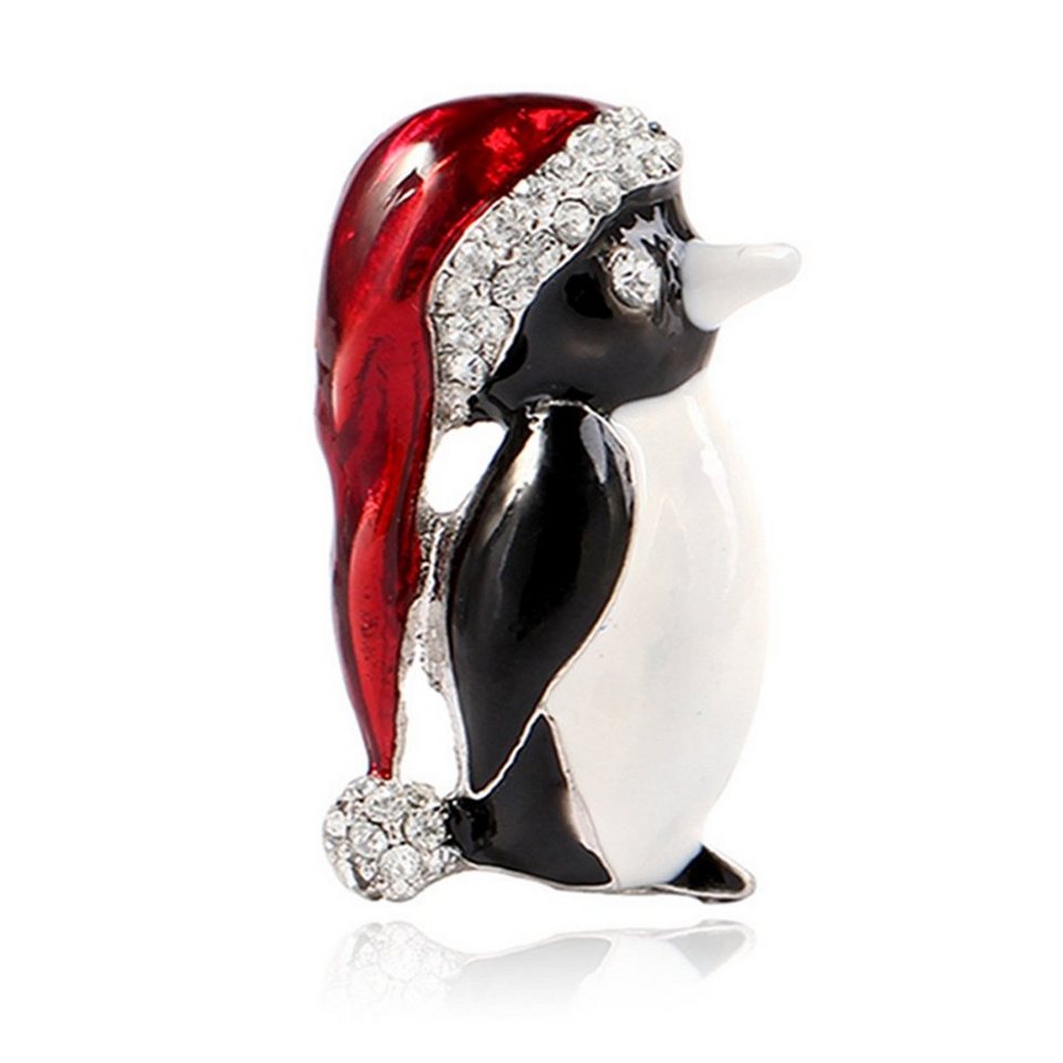 weihnachten Damen modern kleidung Anstecknadel UG (1-tlg) Brosche Ansteckblüte Brosche Pinguin Ronner