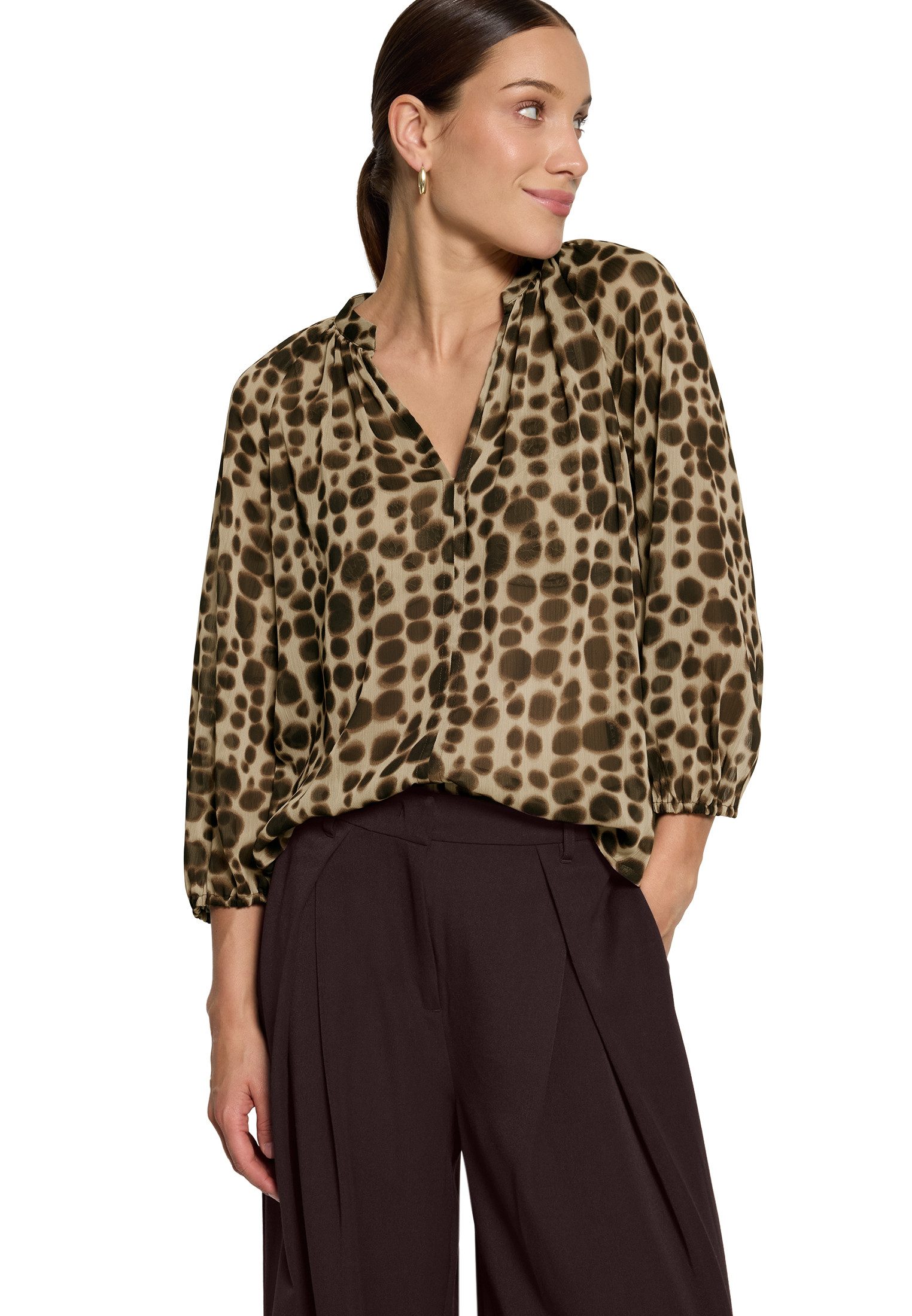 Zero Schlupfbluse Damen im Leo-Look