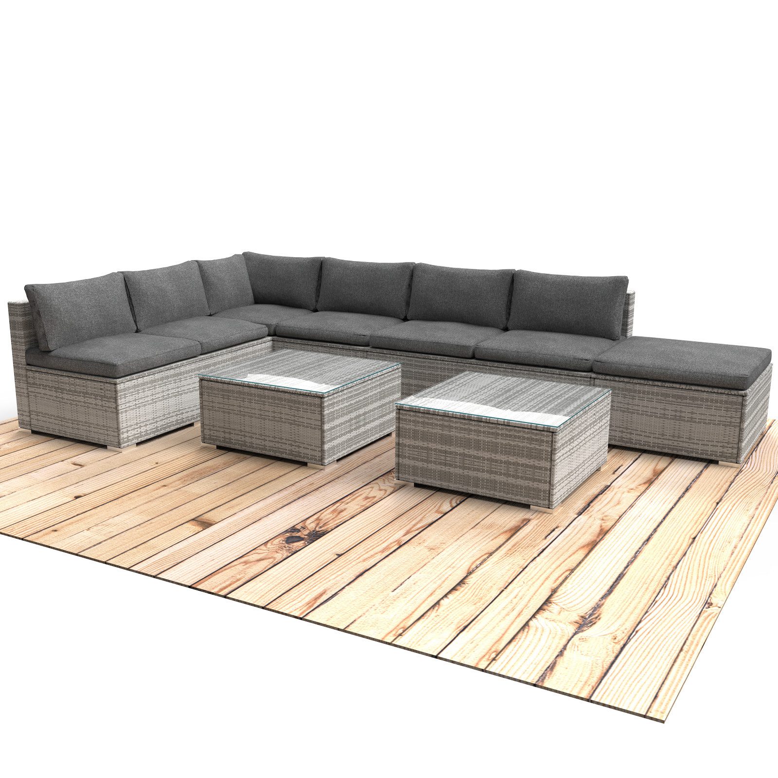 BRAST Gartenlounge-Set Relax für 6 Personen inkl. extra Dicke Kissen, TÜV geprüft Outdoor Loungemöbel Sitzgruppe Essgruppe Garnitur