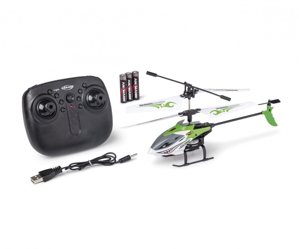 CARSON Carson RC Hubschrauber Easy Tyrann 230 Gyro RTF grün RC-Ladegerät