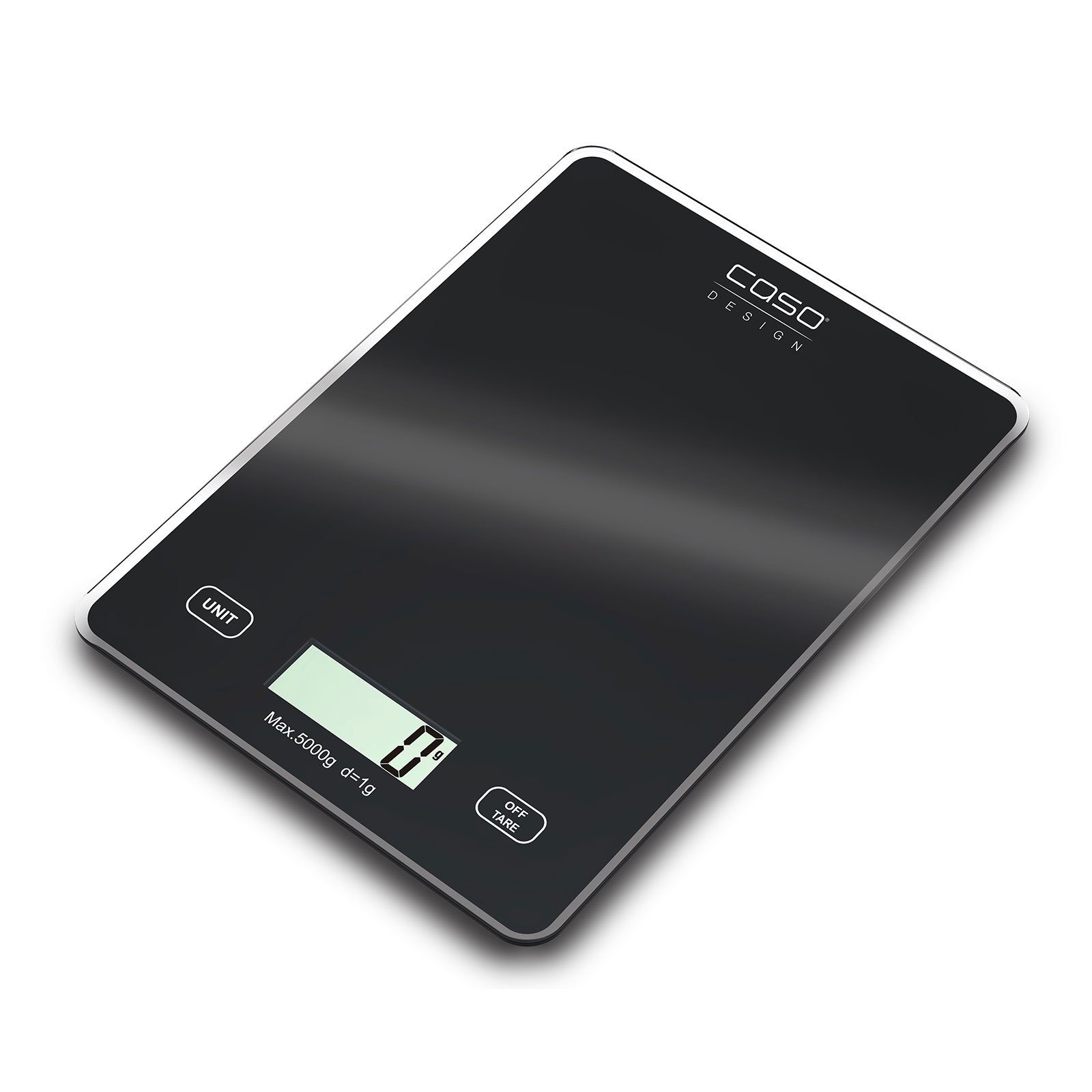 Abschaltung Sensor-Touch, 1g-Einteilung, Küchenwaage automatische Tara, kg, 3210 Caso Slim, 5