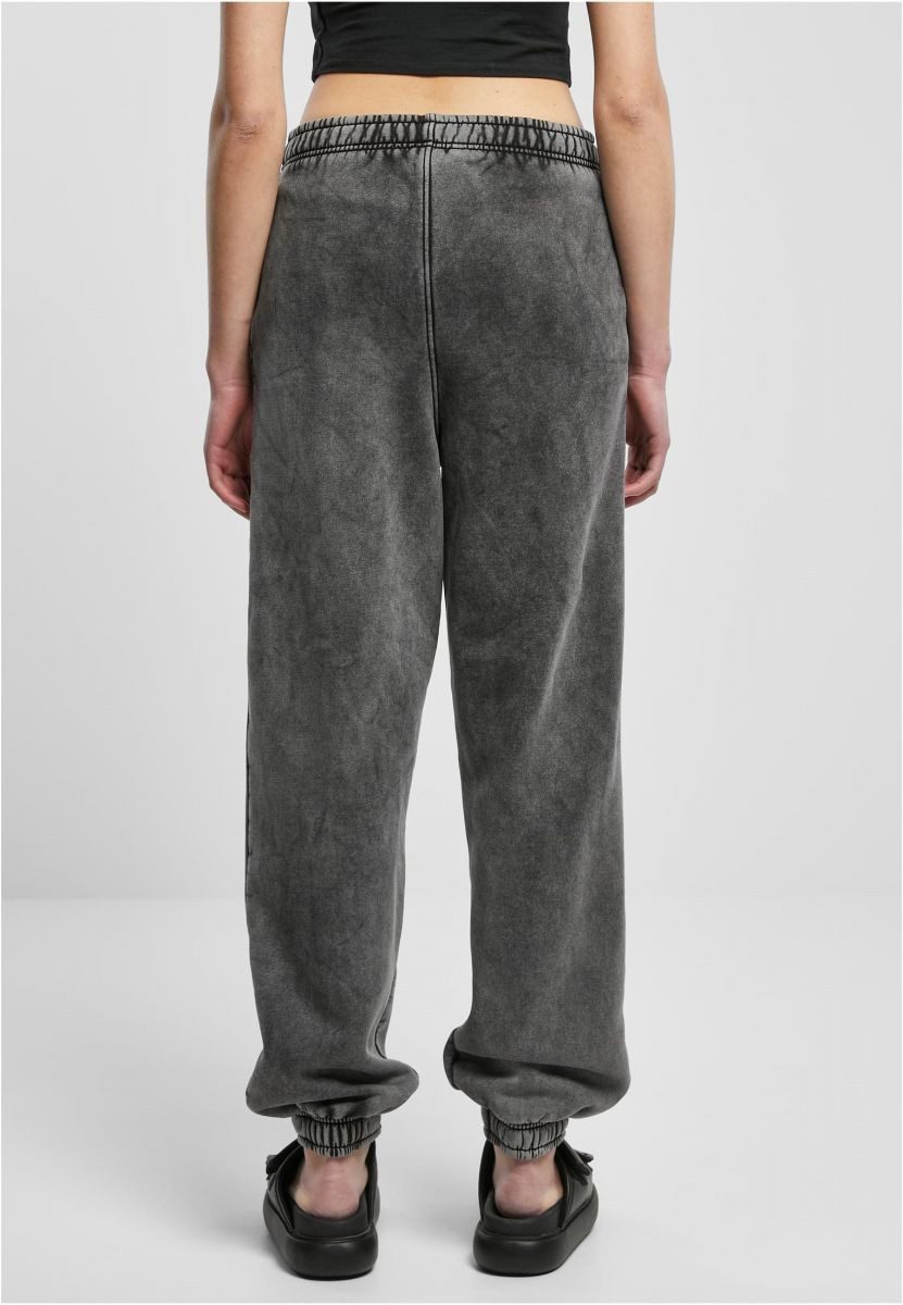 URBAN CLASSICS Funktionshose Ladies High Waist Stone Washed Sweat Pants Damen Jogginghose