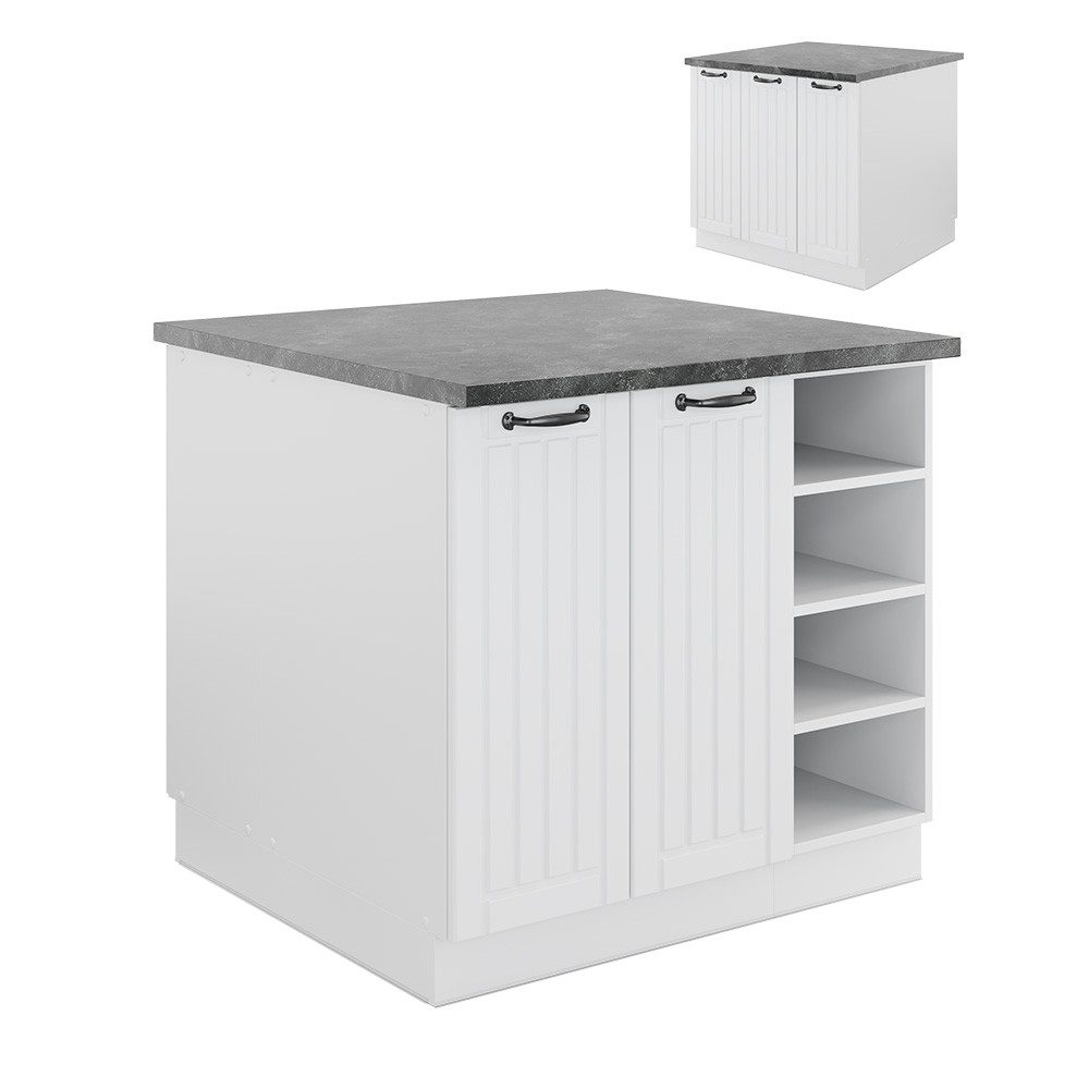 Vicco Unterschrank Fame-Line, Weiß Landhaus/Weiß, 90 günstig online kaufen