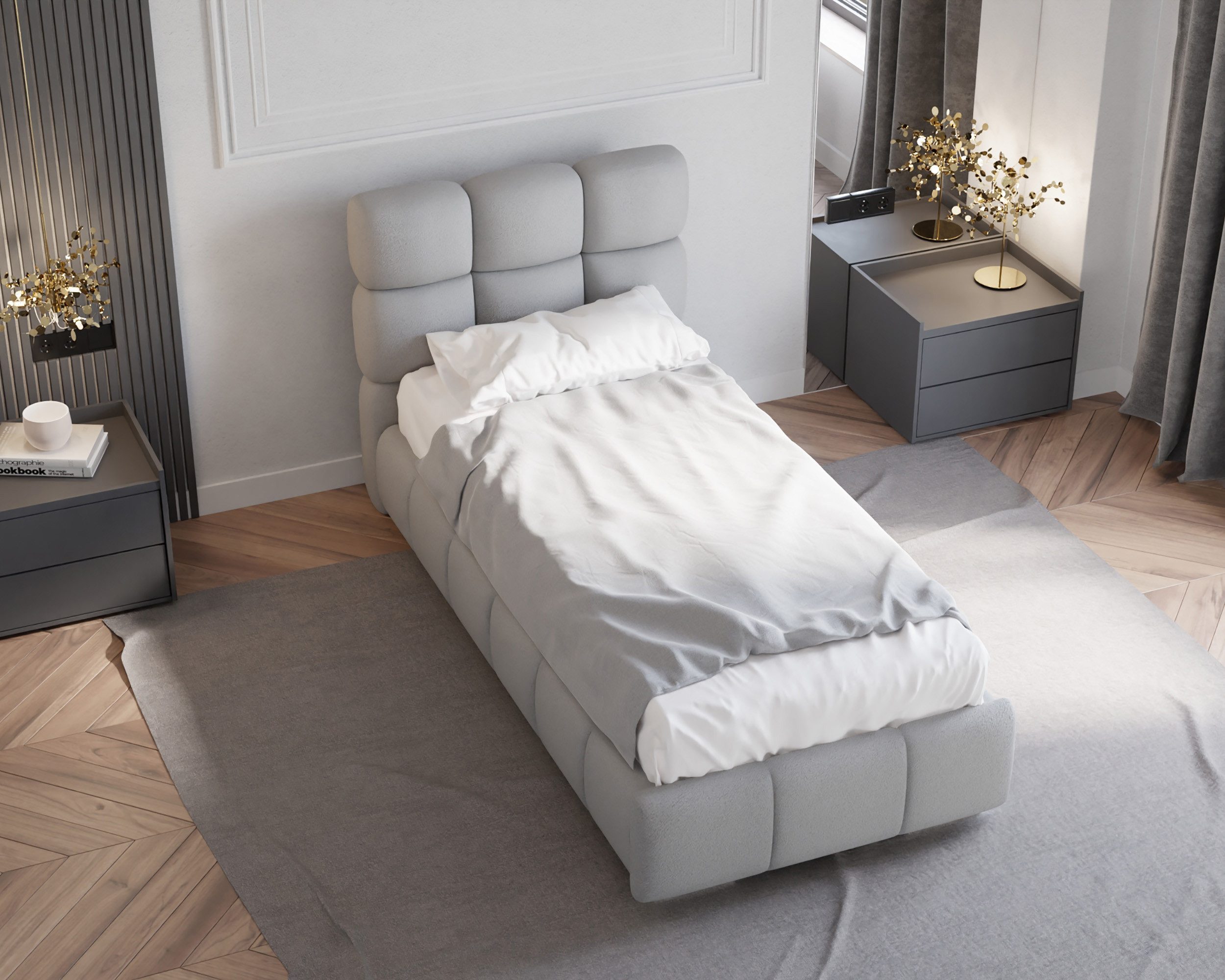 Homesy Polsterbett Bliss, Ein Luxusbett in jeder Größe 120x200cm 100x200 cm 90x200cm