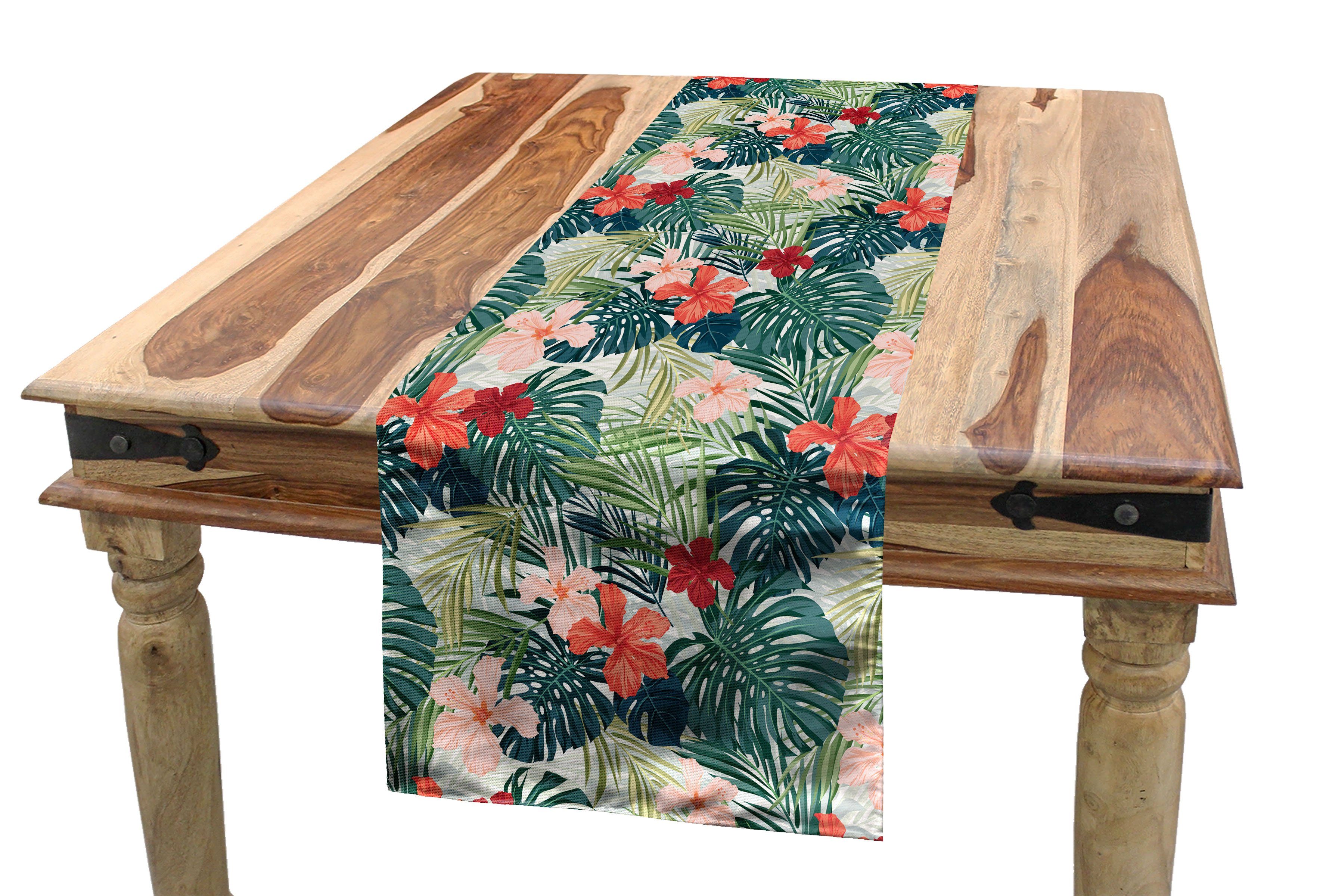 Abakuhaus Tischläufer Ginger Tischläufer, Rechteckiger Dekorativer Crepe Esszimmer Blume Blatt Natur Küche