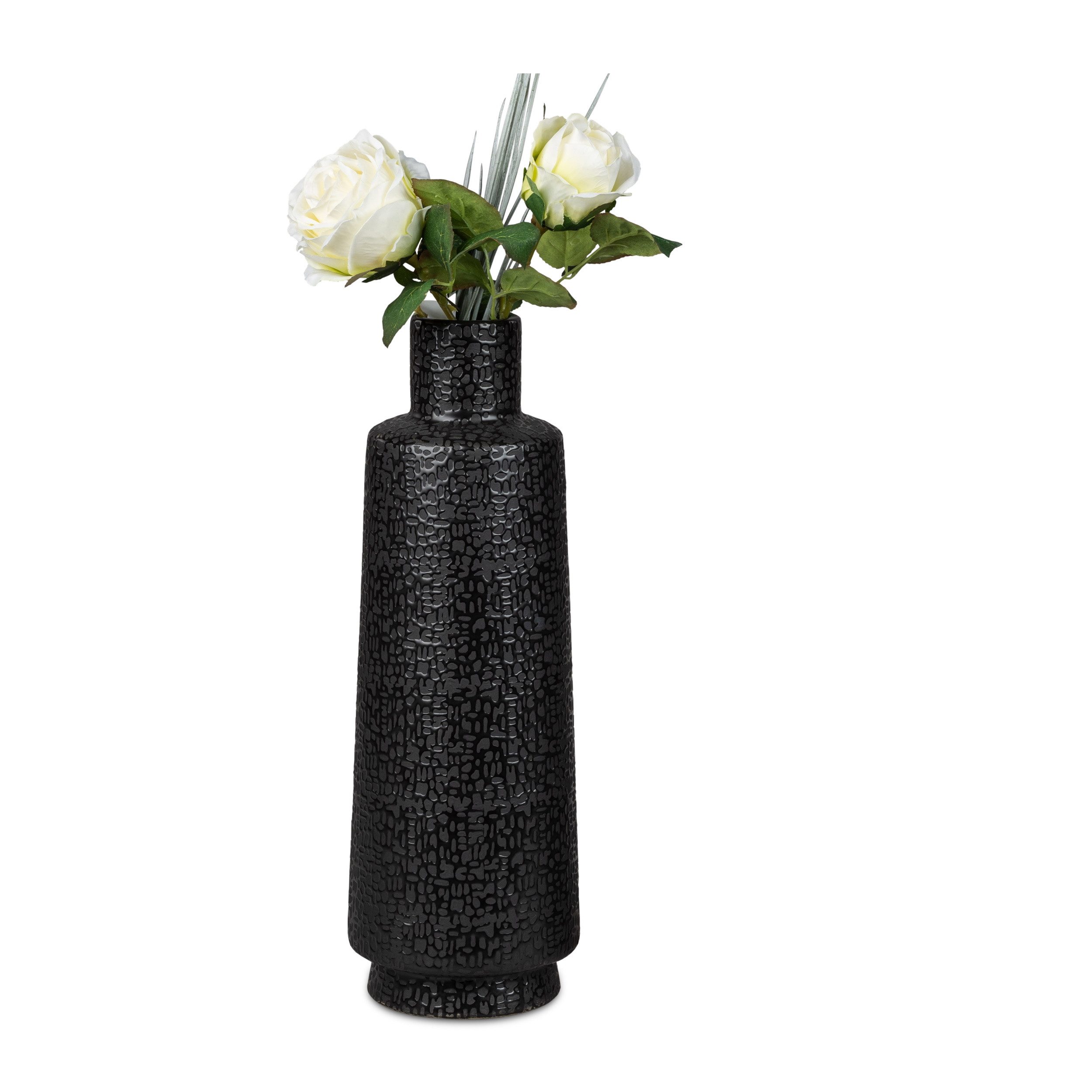 formano Bodenvase Modern Black, Farbe: Schwarz, Motiv: Struktur
