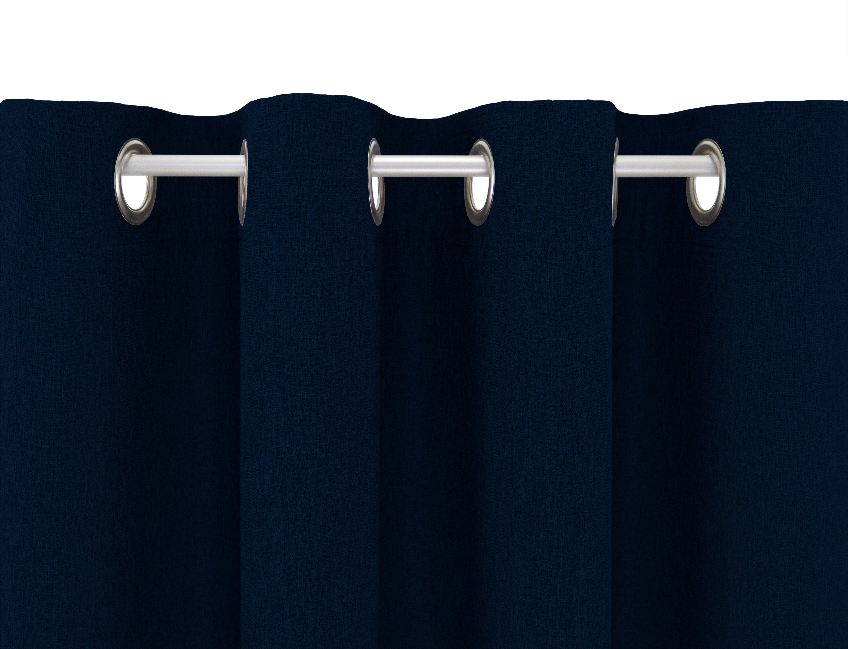 Vorhang Sandro, VHG, Ösen (1 Polyester, St), cm stahlblau abdunkelnd, Breite Verdunkler, einfarbig, 140