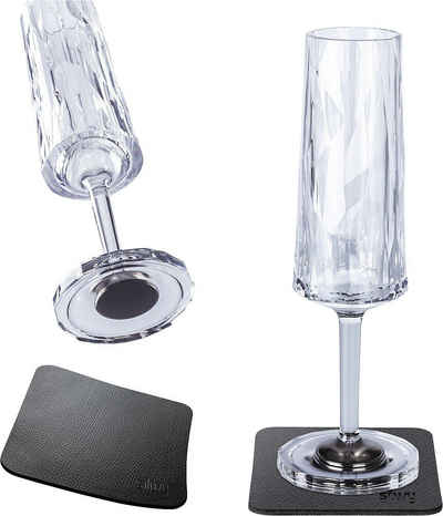 Gläser-Set Silwy Magnet-Kunststoffgläser SEKT 2er-Set Hightech transparent