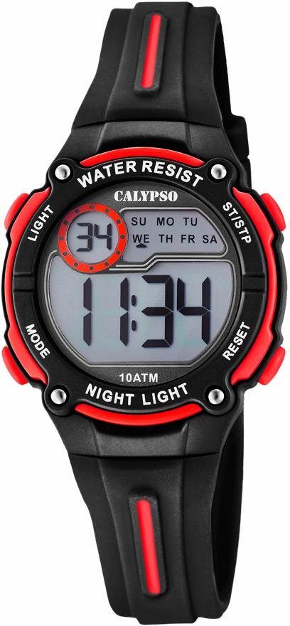 CALYPSO WATCHES 33 Digital mm Geschenk, K6068/6, als Chronograph Gehäuse leichtem ca. Crush, auch Ø Kunststoff, ideal aus