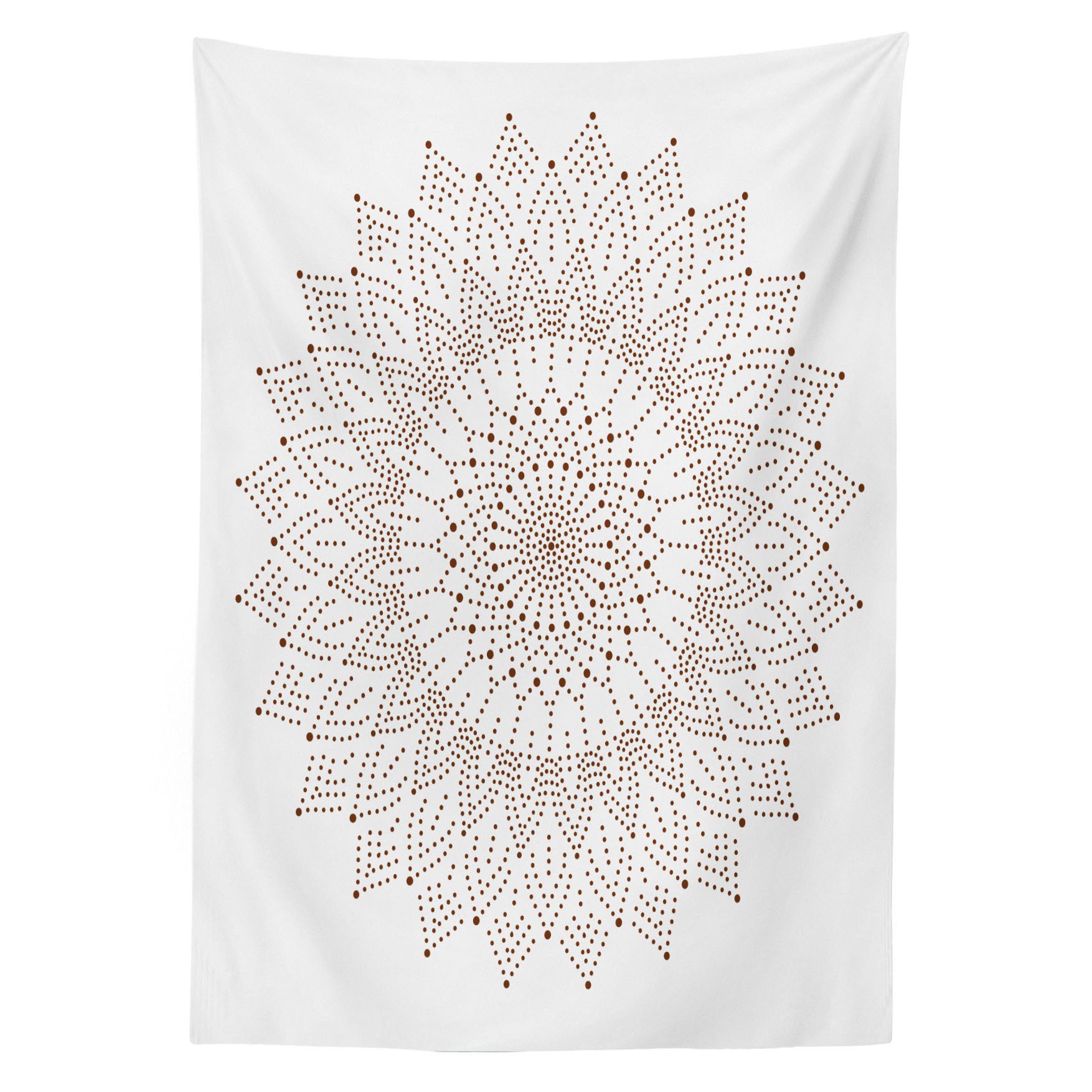 Abakuhaus Tischdecke Farbfest Waschbar Für den Außen Bereich geeignet Klare Farben, Brown Mandala Pointillist Spitze Kunst