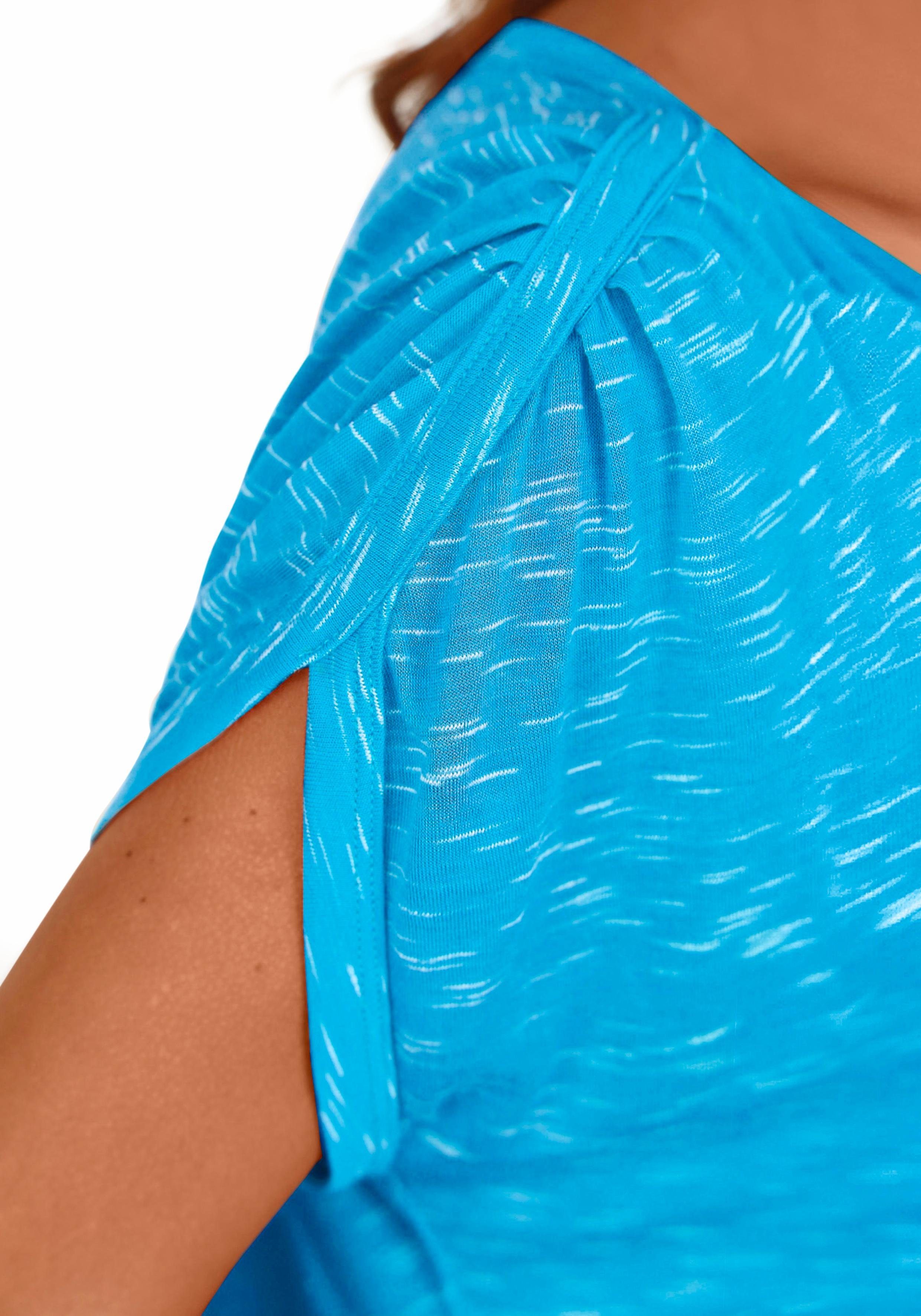 LASCANA Kurzarmshirt "mit Schulterraffung", (2er-Pack), aus weicher Viskose günstig online kaufen