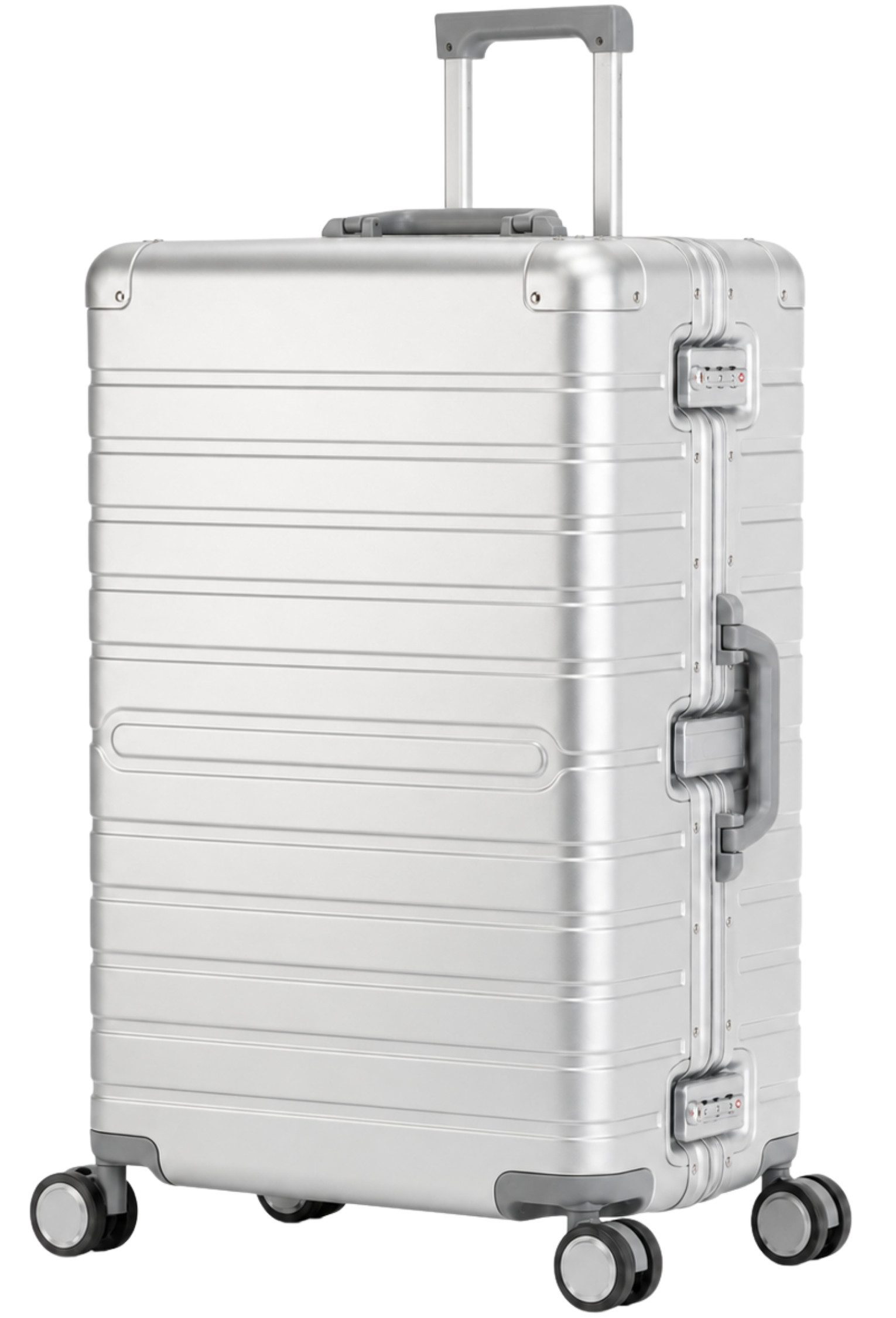 Travelhouse Koffer 100% Aluminium OSLO L - verschiedene Farben, 4 Rollen, aus Aluminium, mit voll gefüttertem Innenraum, mit Kantenschutz