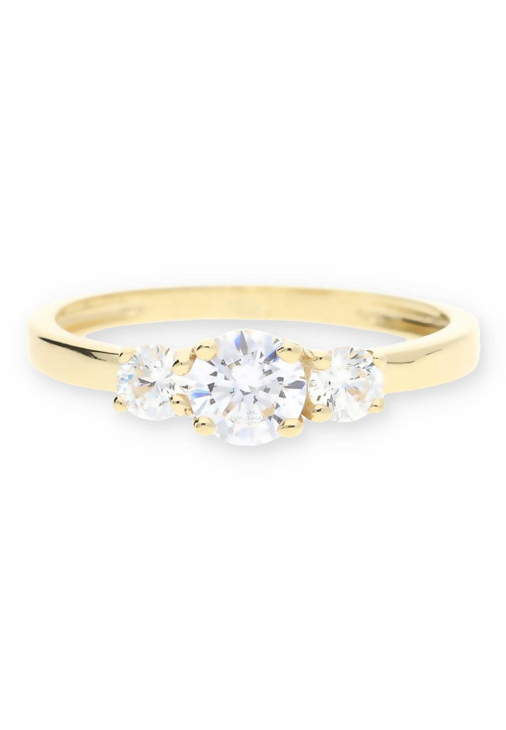 JuwelmaLux Goldring Ring Gold Mädchen mit Zirkoniastein(en) (1-tlg), Gelbgold 585/000, inkl. Schmuckschachtel | Goldringe