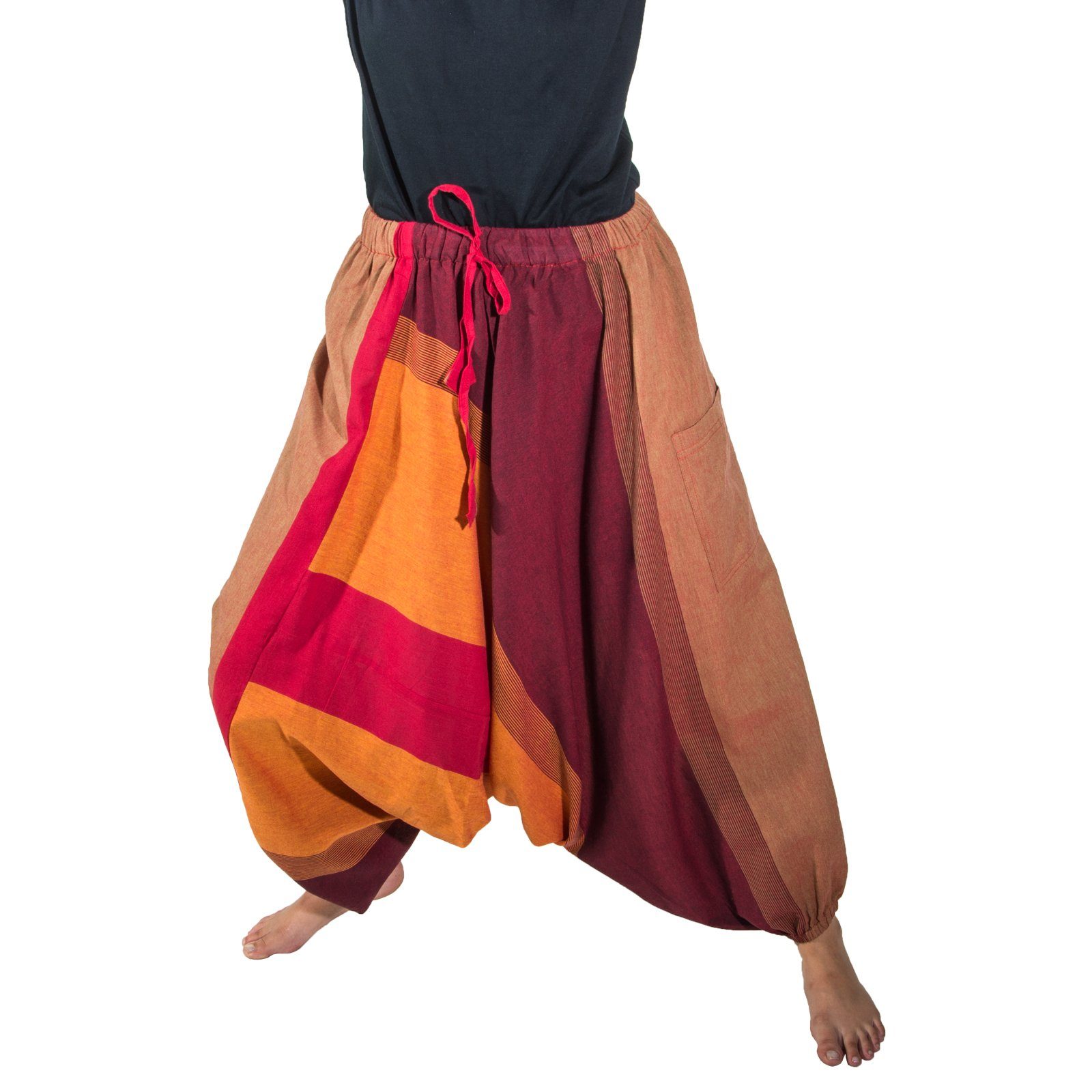 KUNST UND MAGIE Haremshose Unisex Haremshose onesize Bunt Hippie Goa Fair Boho Baggy Pluder-Hose