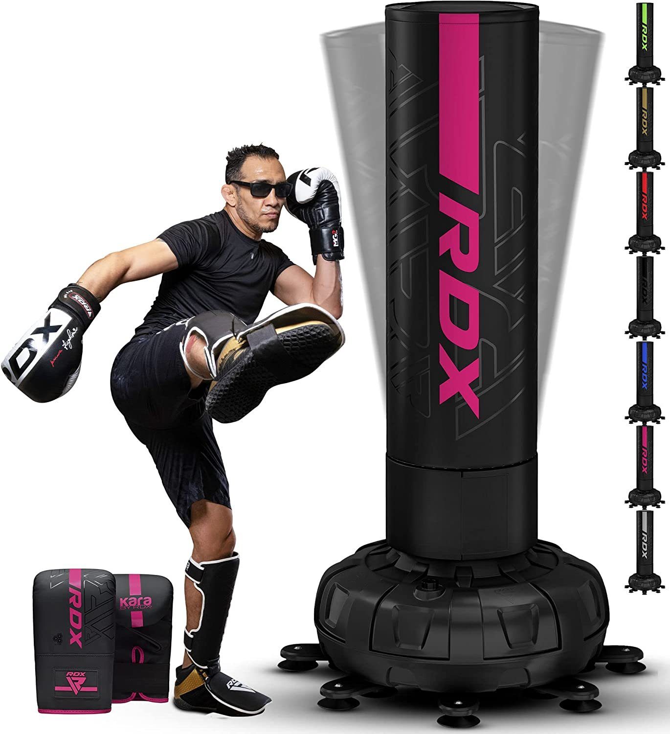 RDX Sports Boxsack RDX Freistehender Boxsack mit Handschuhen, 6ft Kickboxen, MMA Fitness