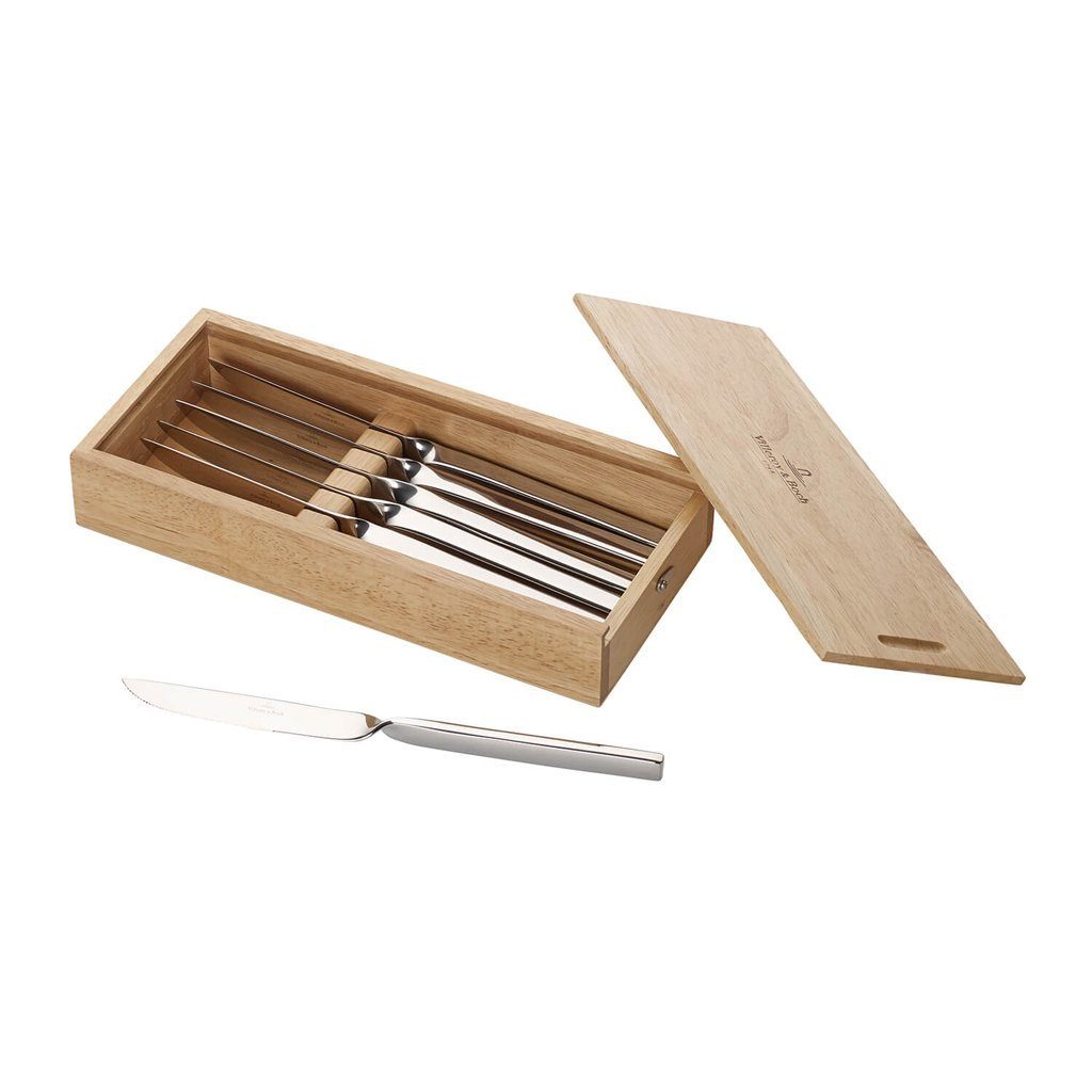 Villeroy & Boch Steakbesteck NewWave Pizza- & Steakmesser-Set 6-teilig (6-tlg), 6 Personen, Edelstahl