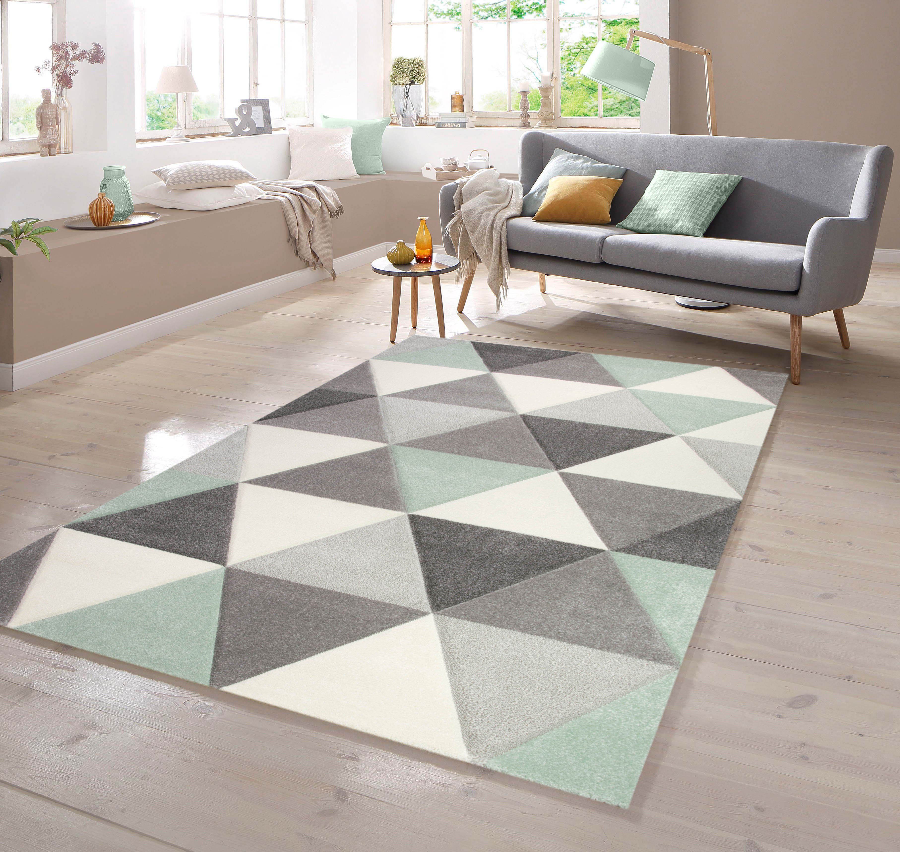 TeppichHome24 Teppich Teppich mit Dreieck Muster günstig online kaufen