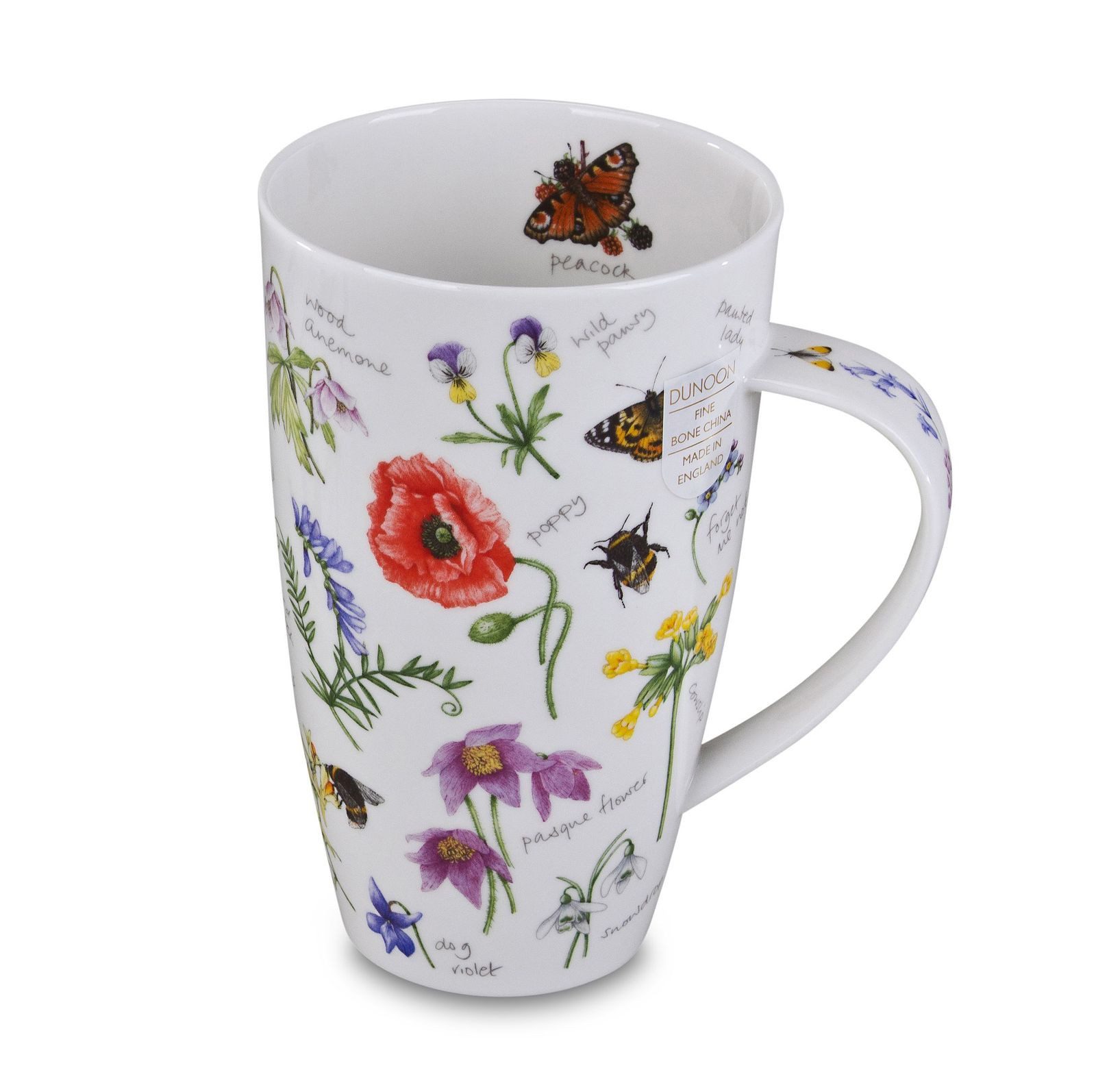 Dunoon Tasse Becher Henley Wayside 600 ml Bone China Kaffeetasse 15cm Teetasse 0,6l, 1-tlg., Spülmaschinengeeignet