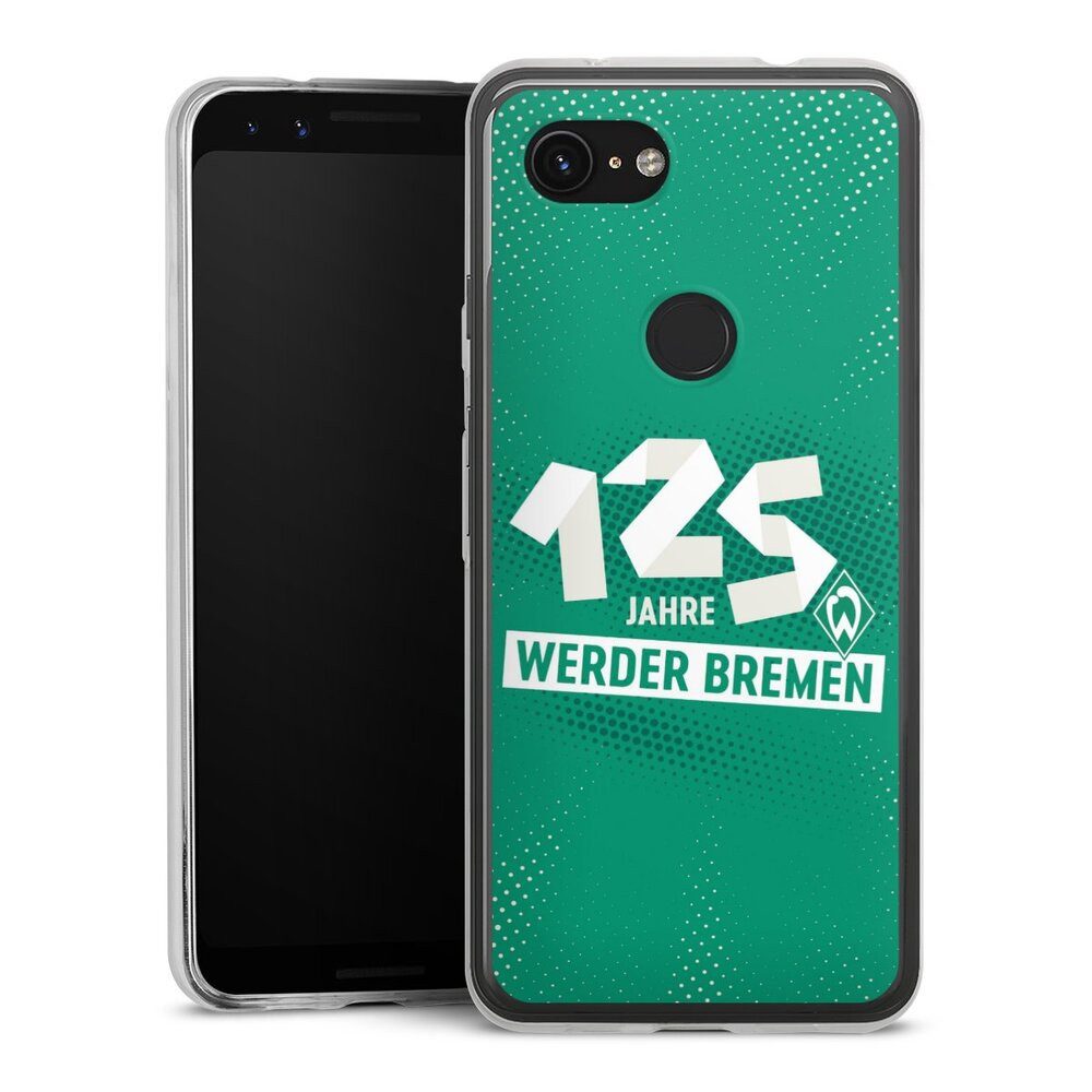 DeinDesign Handyhülle 125 Jahre Werder Bremen Offizielles Lizenzprodukt, Google Pixel 3a Slim Case Silikon Hülle Ultra Dünn Schutzhülle