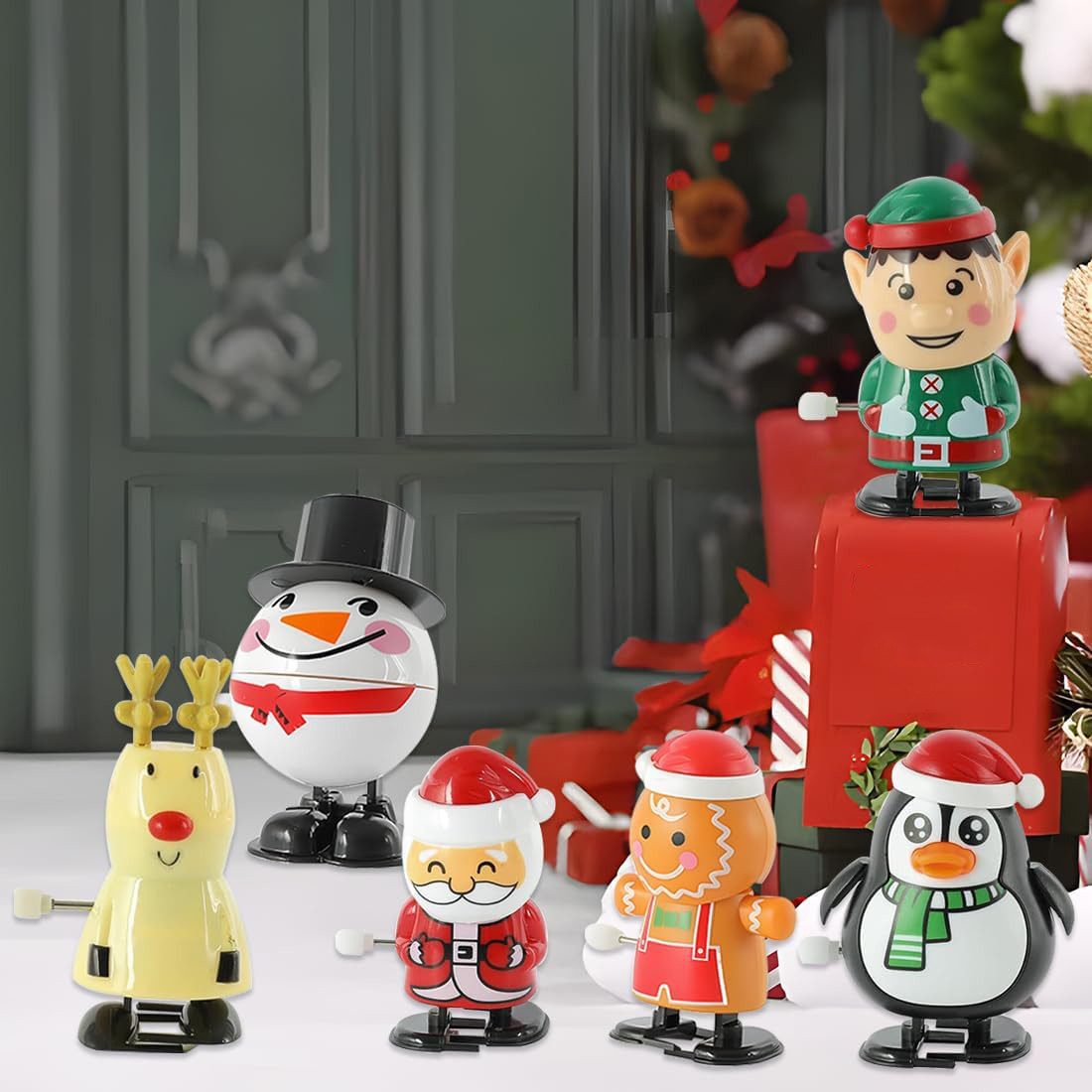 FOUORTUNATE-BEE Dekoobjekt 6 Stück Aufziehspielzeug Weihnachten Uhrwerk Spi günstig online kaufen