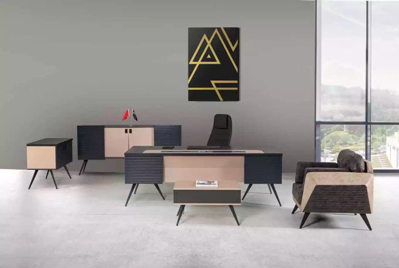 JVmoebel Schreibtisch Set Modernes In Europe Aktenschrank Arbeitszimmer Made Luxus Schreibtisch, Büromöbel