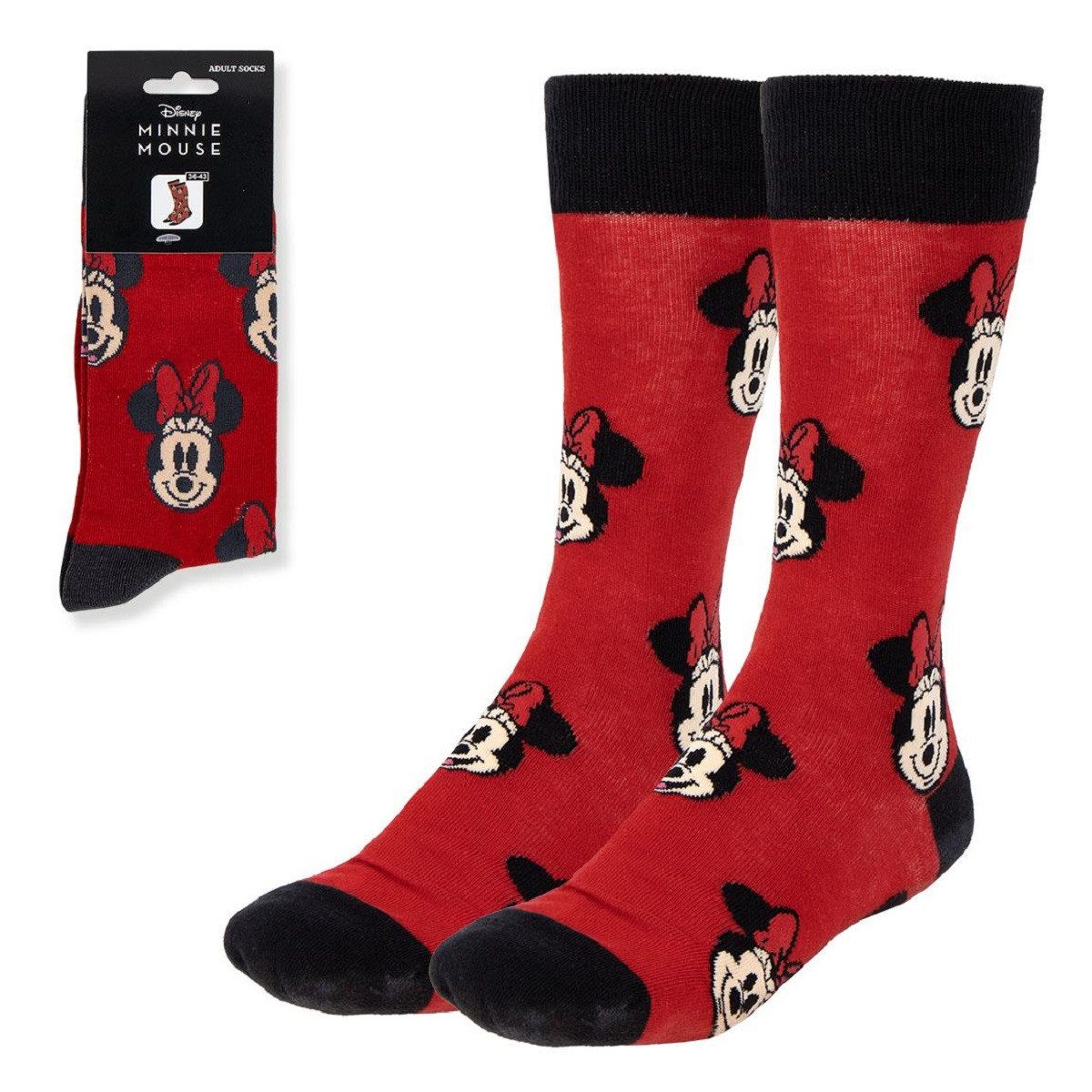 Cerda Socken Disney Minnie Strümpfe Erwachsene Baumwollsocken Größe 36-43 günstig online kaufen