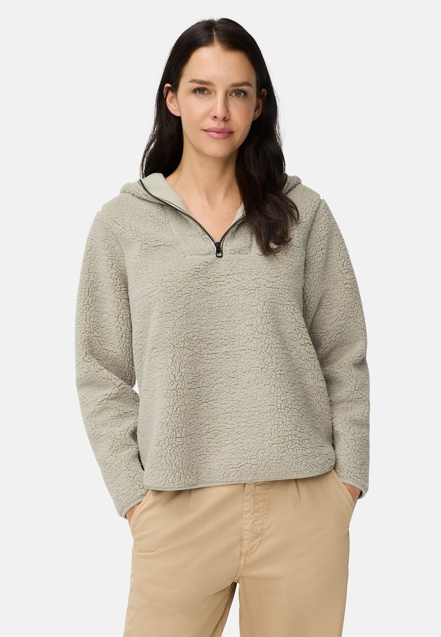 camel active Hoodie aus Teddyfleece Langarm Kapuze