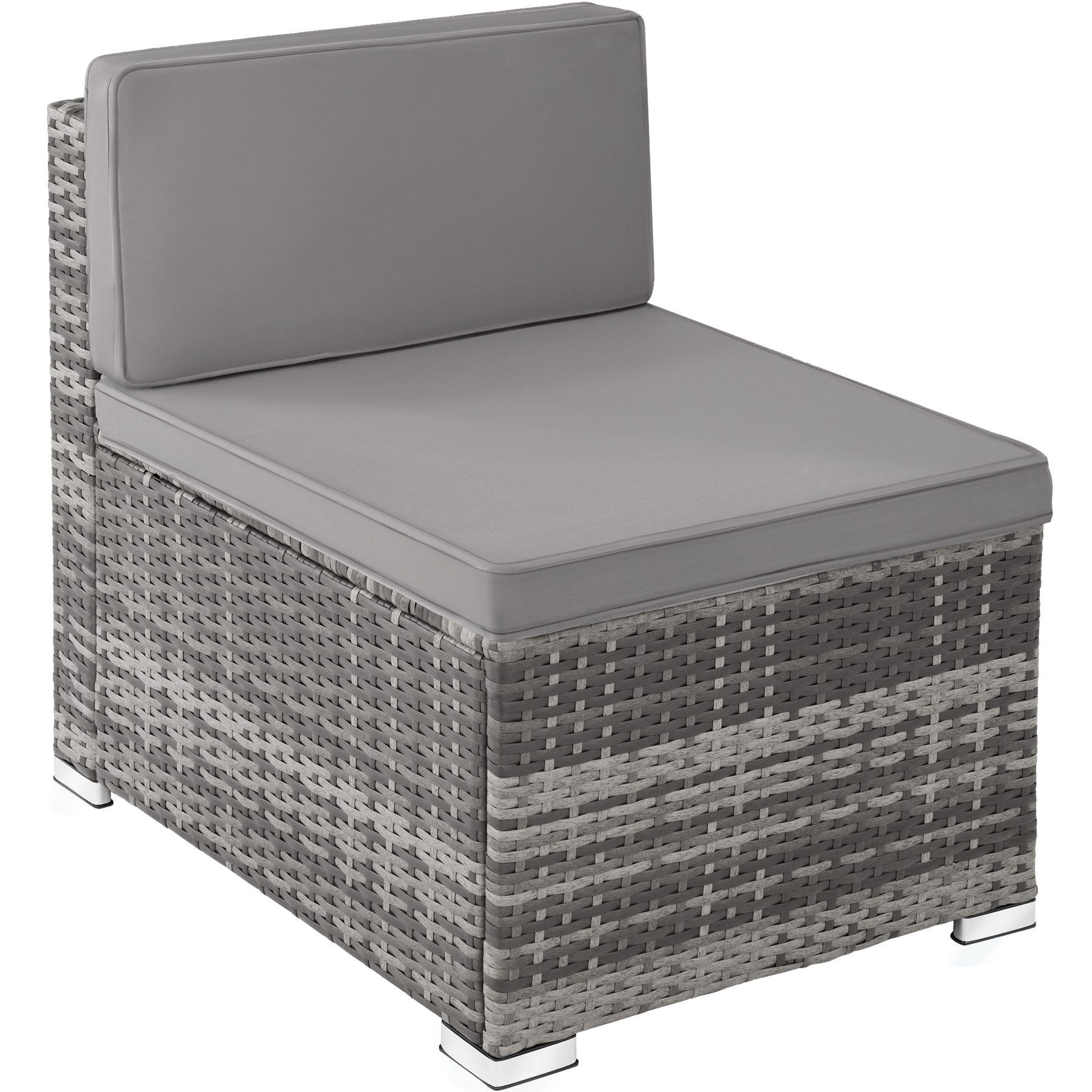 tectake Loungeset rattan sitzgruppe lignano mit uv-beständigem geflecht, (garden lounge set Lignano, 5-tlg., in Grad), abnehmbare, waschbare bezüge und sicherheitsglas-tisch