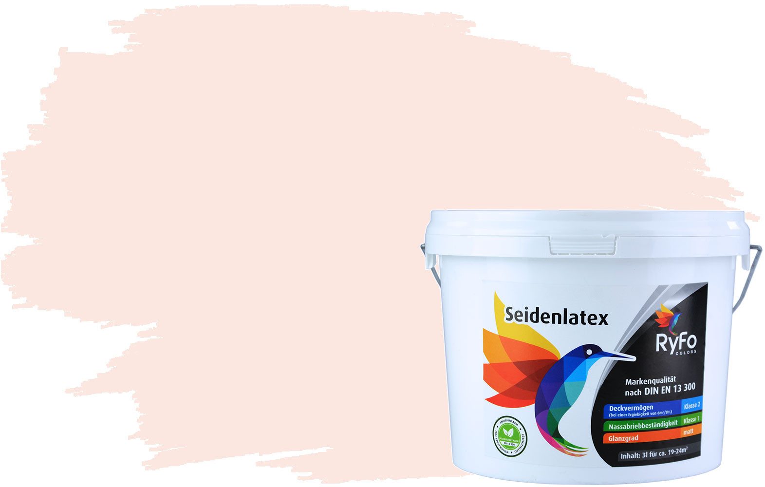 RyFo Colors Wand- und Deckenfarbe Seidenlatex Trend Weißtöne, 1 L reicht für ca. 8 m², Hohe Reinigungsfähigkeit,diffusionsfähig,strukturerhaltend,geruchsarm