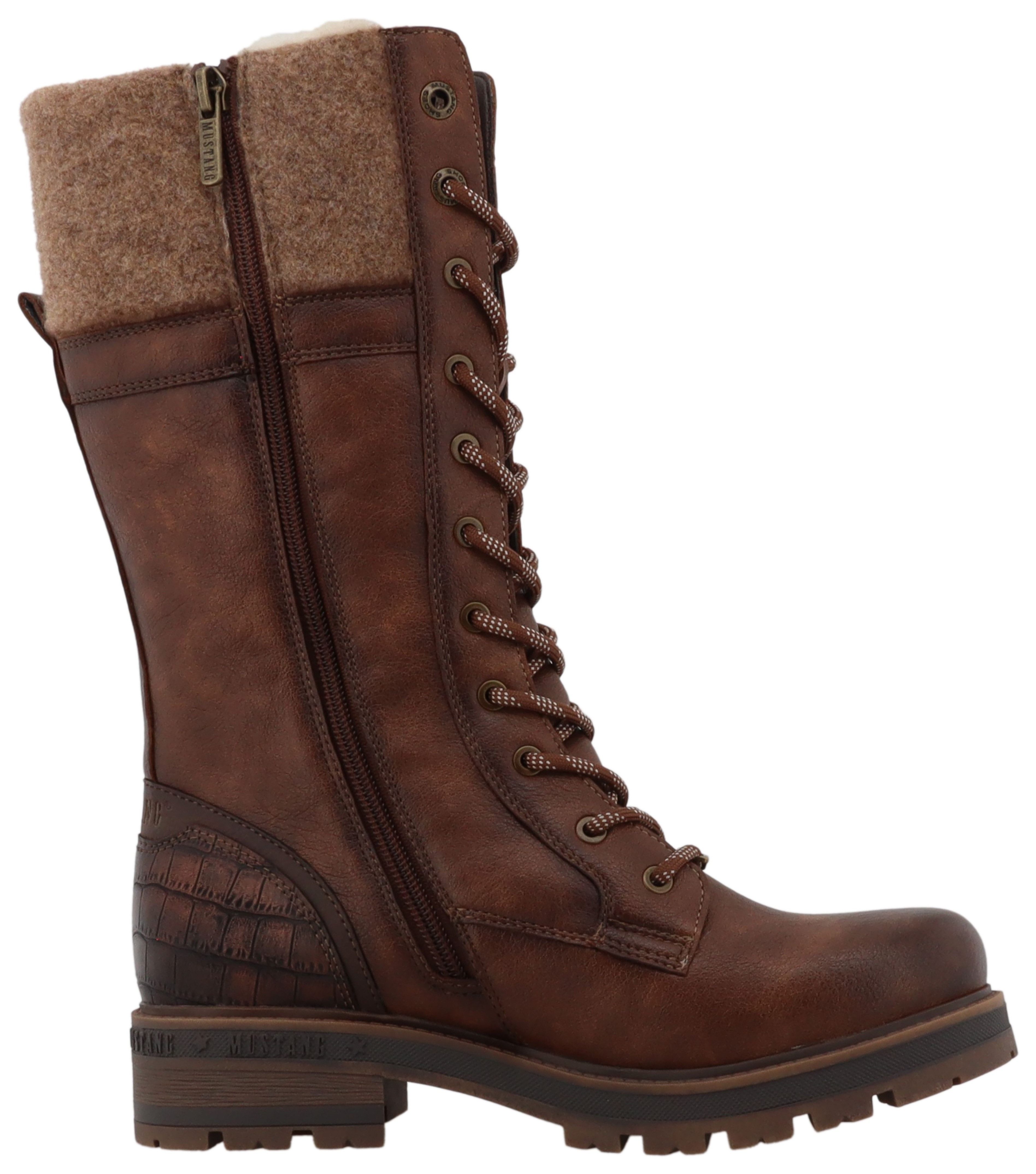 Mustang Shoes Darleen Winterstiefel Schnürstiefel mit Reißverschluss