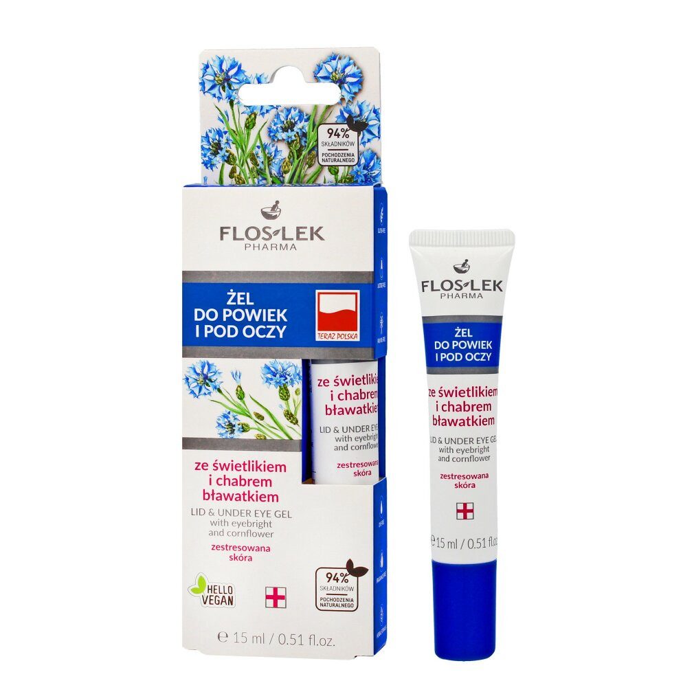 Floslek Körperpflegemittel FLOSLEK Pharma Lid- & Unteraugengel mit Augentrost und Kornblume