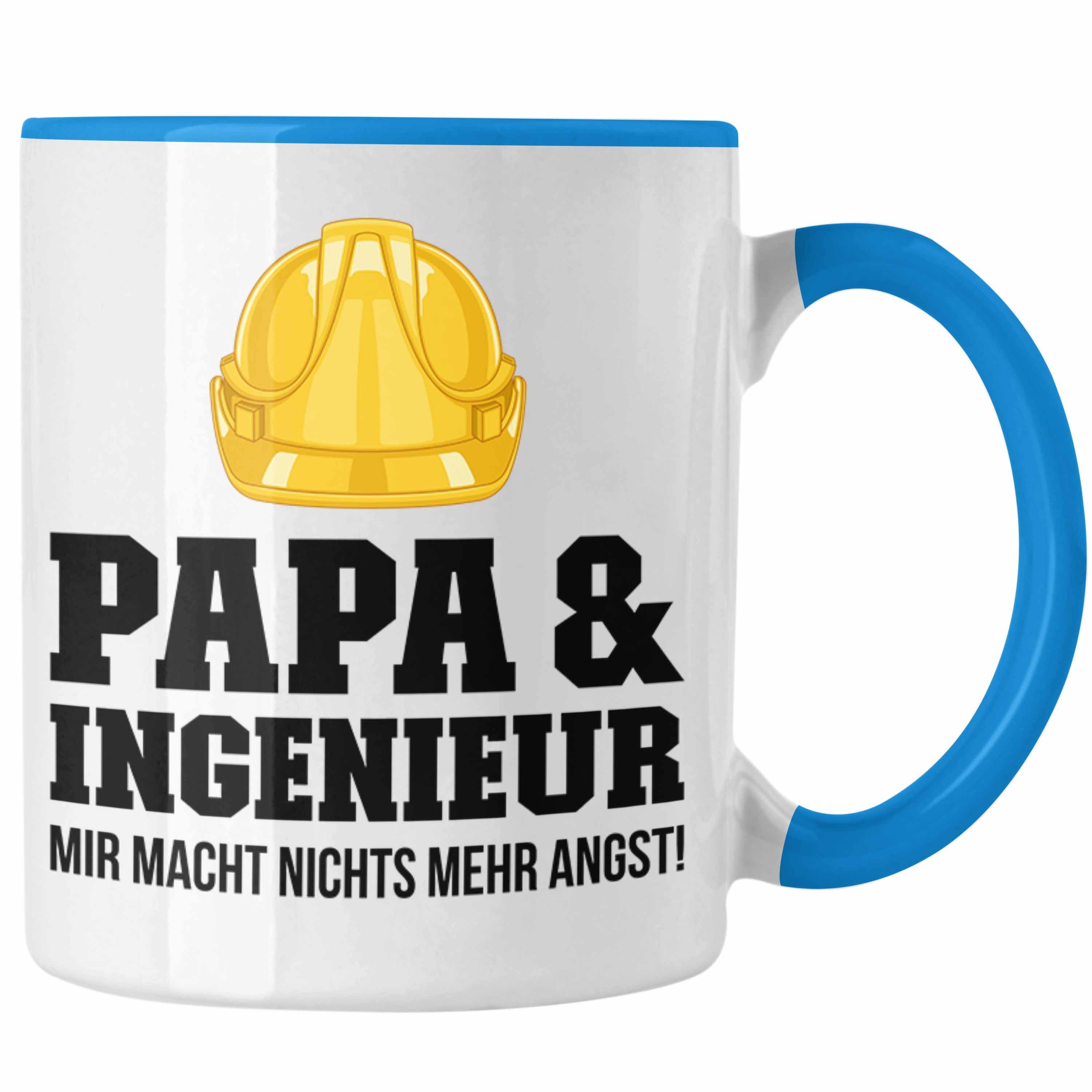 Trendation Tasse Trendation - Ingenieur Papa Tasse Gadget Geschenk Ingeneur Kaffeetasse Geschenkidee Blau