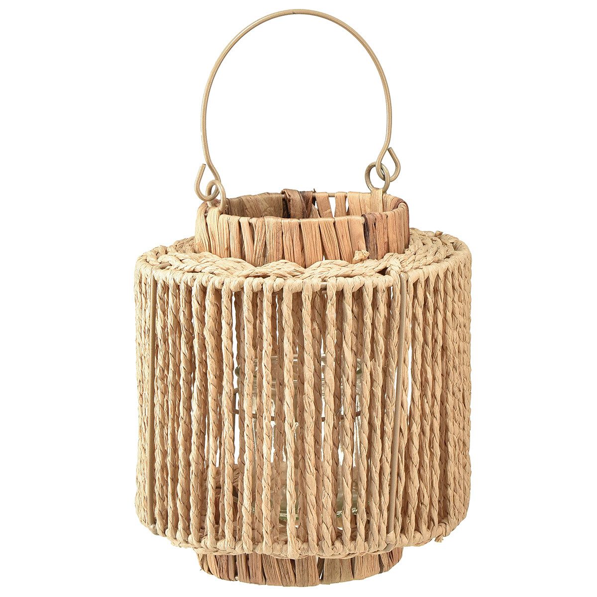 Viana Windlicht Boho Windlicht Laterne Bast Naturfaser Metall Ø19cm H21cm günstig online kaufen