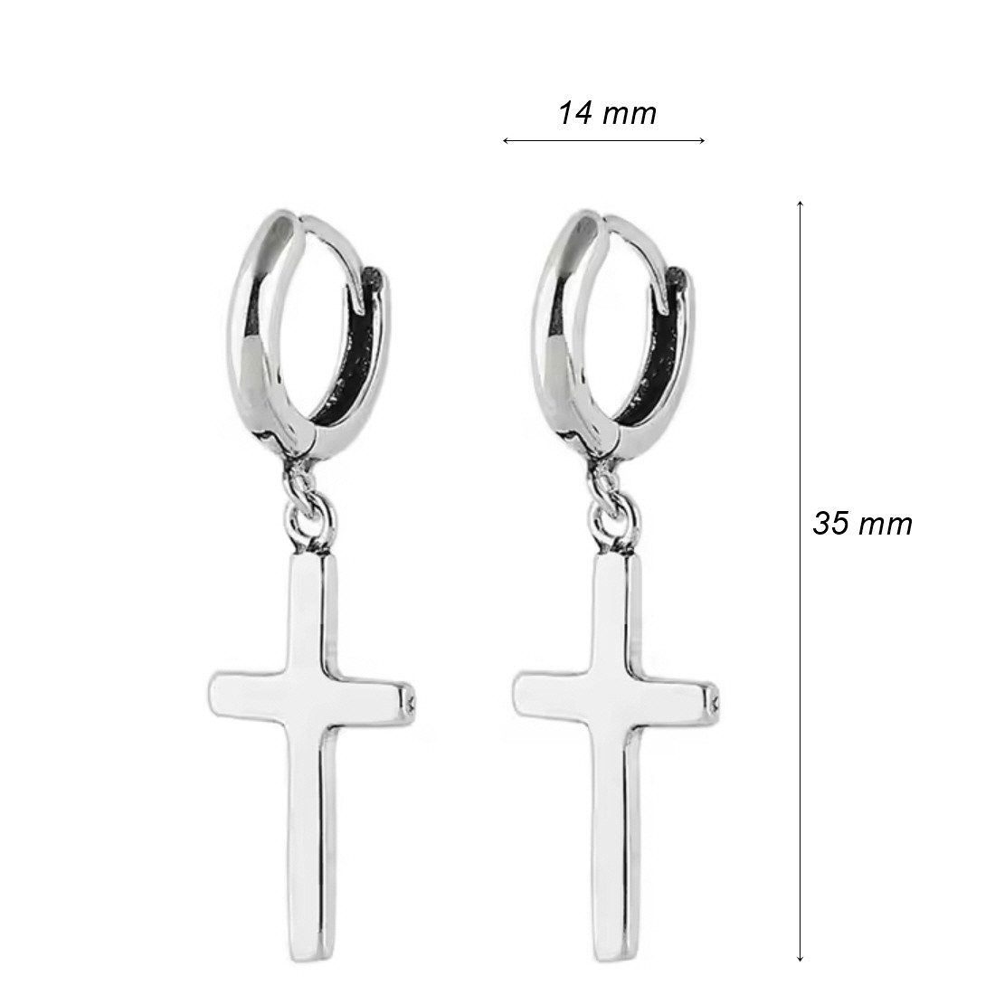 ELLAWIL Paar Creolen Kreuz Ohrschmuck Ohrringe Damenohrringe Creole Jesuskr günstig online kaufen