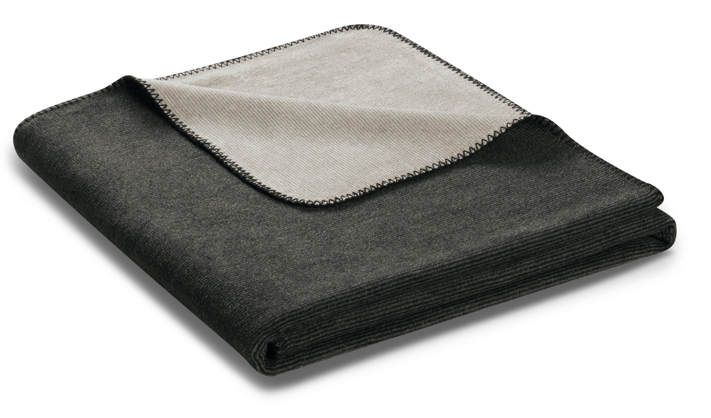 Wohndecke Melange, Biederlack, mit geketteltem Zierstich