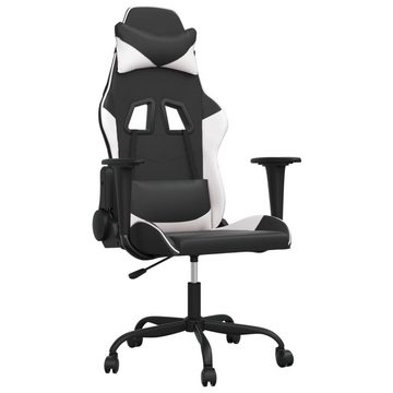 vidaXL Bürostuhl Gaming-Stuhl mit Massagefunktion Schwarz und Weiß Kunstleder