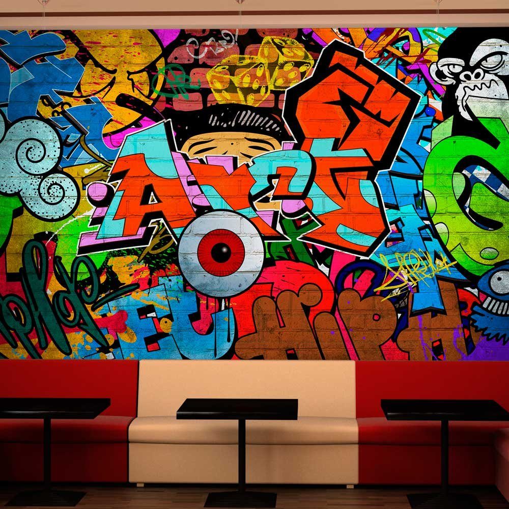 KUNSTLOFT Vliestapete Graffiti art 1x0.7 m, Design lichtbeständige halb-matt, Tapete