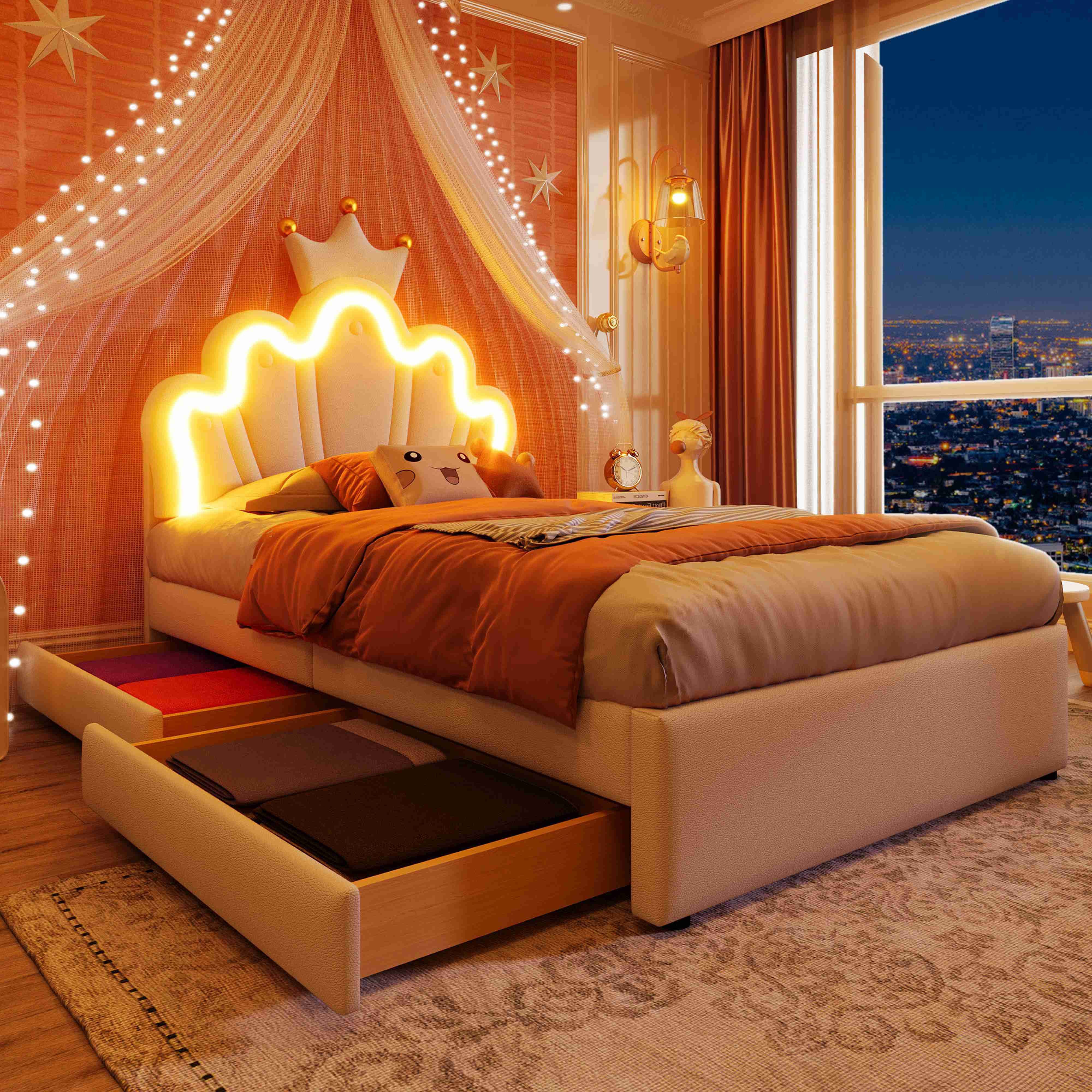BlingBin Prinzessinbett Kinderbett Einzelbett (1-tlg., mit günstig online kaufen
