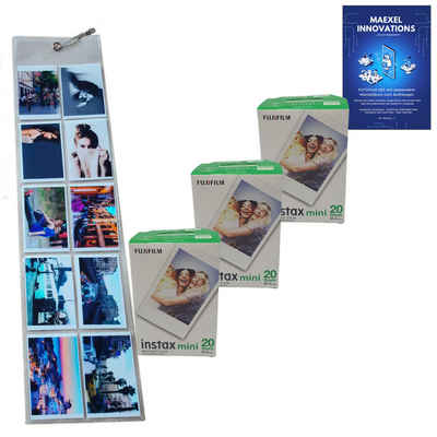 MAEXEL Sofortbildfilm »FUJIFILM 3x Fuji Instax Mini Film Doppelpack mit Wandalbum«, (1-St)