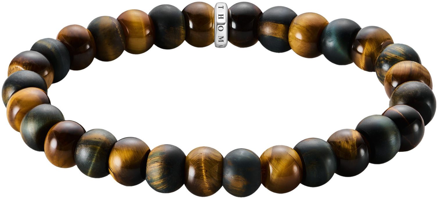 Valentinstagsgeschenk THOMAS SABO Armband Bead Armband, mit Tigerauge, blau|braun|silberfarben