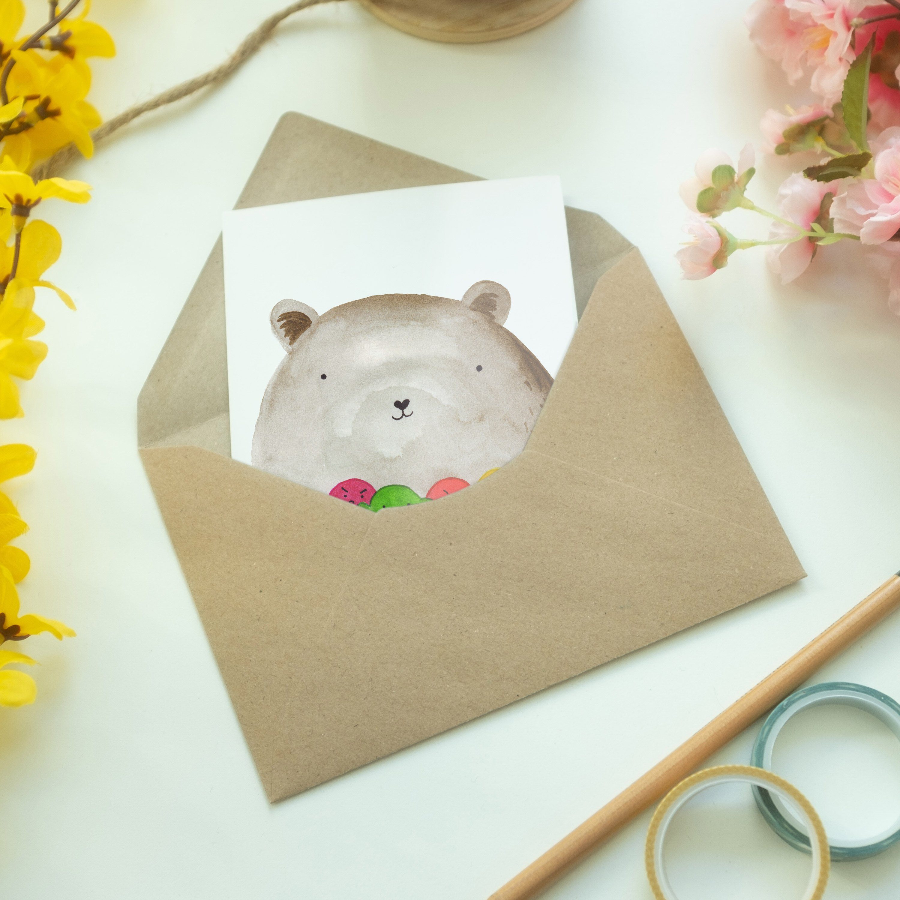 Hochzeitskarte Weiß Mrs. Mr. Gefühl Teddy, Geschenk, Grußkarte Einladungskarte, - Bär - & Panda