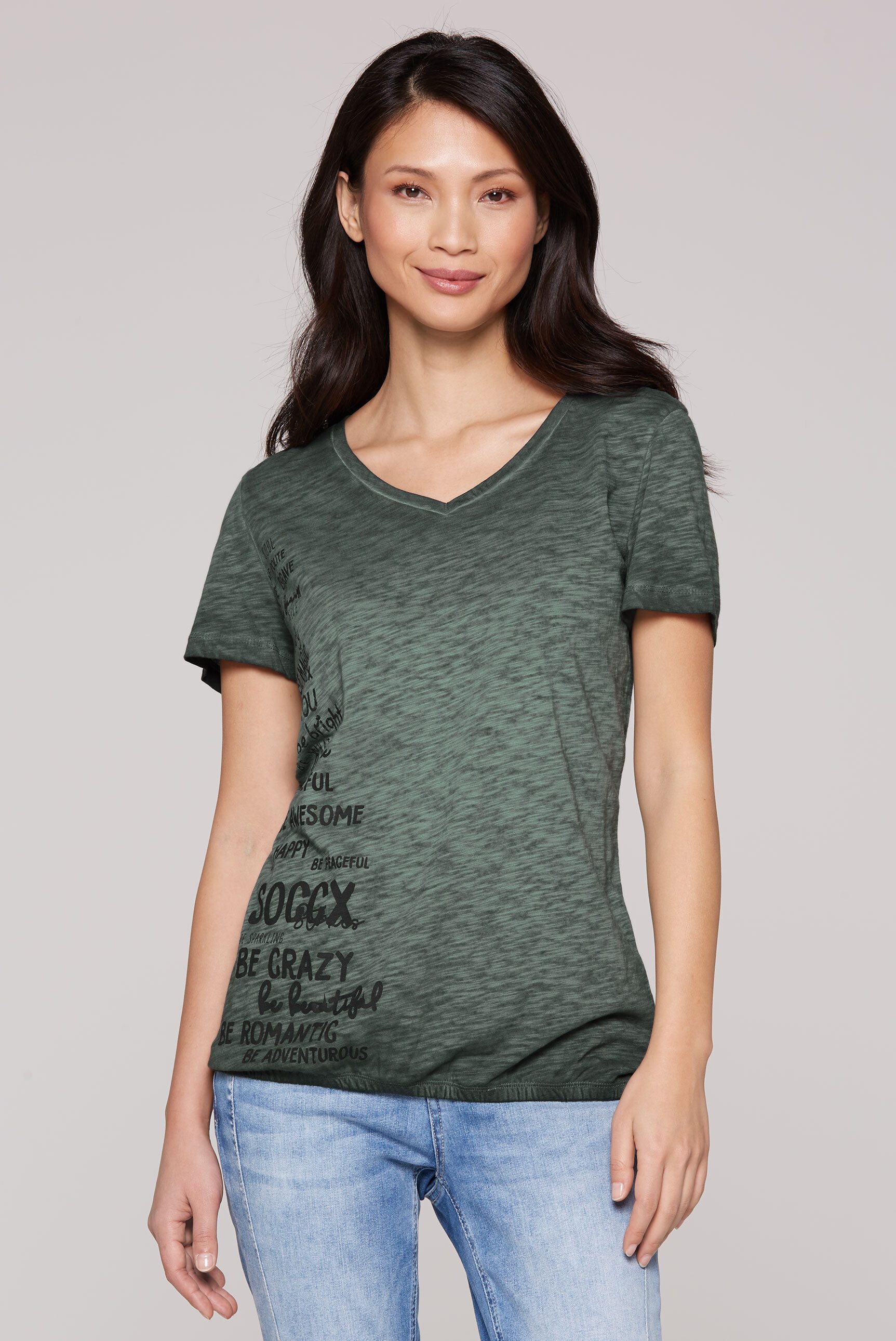 SOCCX V-Shirt, mit Gummizug im Saum günstig online kaufen