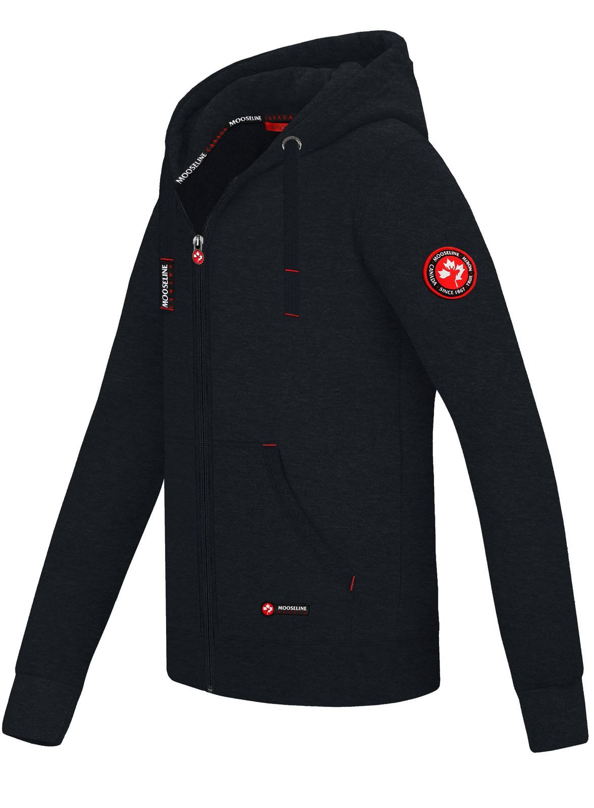 MOOSELINE Sweatjacke Herren Schwarz - rotes günstig online kaufen