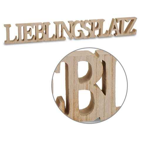 matches21 HOME & HOBBY Dekofigur 3D Holz Schriftzug Lieblingsplatz Deko Buchstaben zum Stellen (1 St)