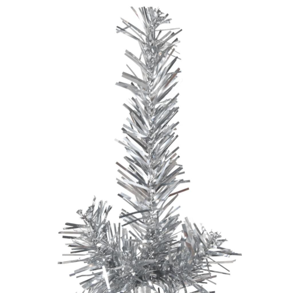 furnicato Künstlicher Weihnachtsbaum Künstlicher Halb-Weihnachtsbaum Ständer 240 cm Schlank Silbern