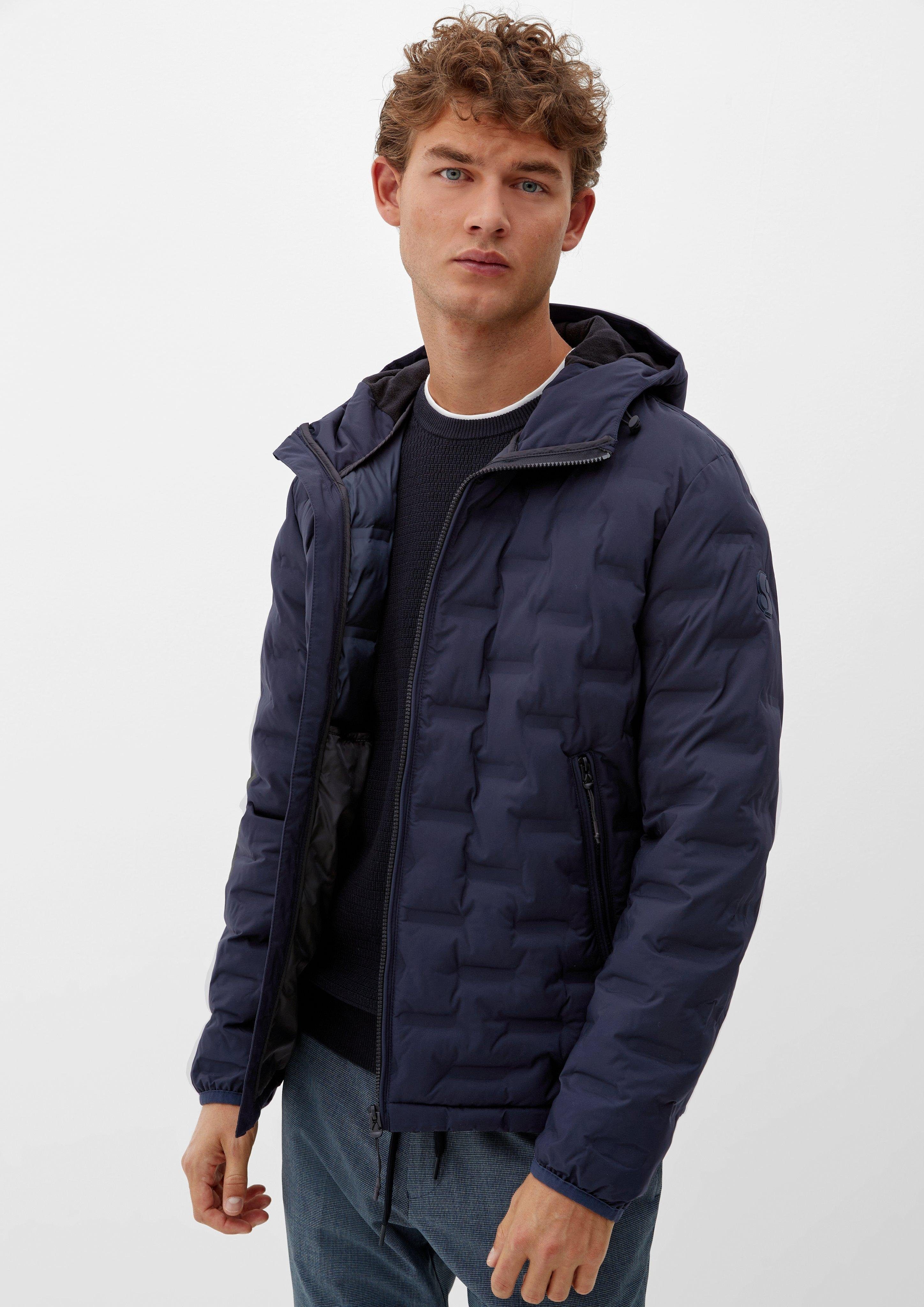 Outdoorjacke Steppjacke blue dark mit s.Oliver Kapuze gefütterter