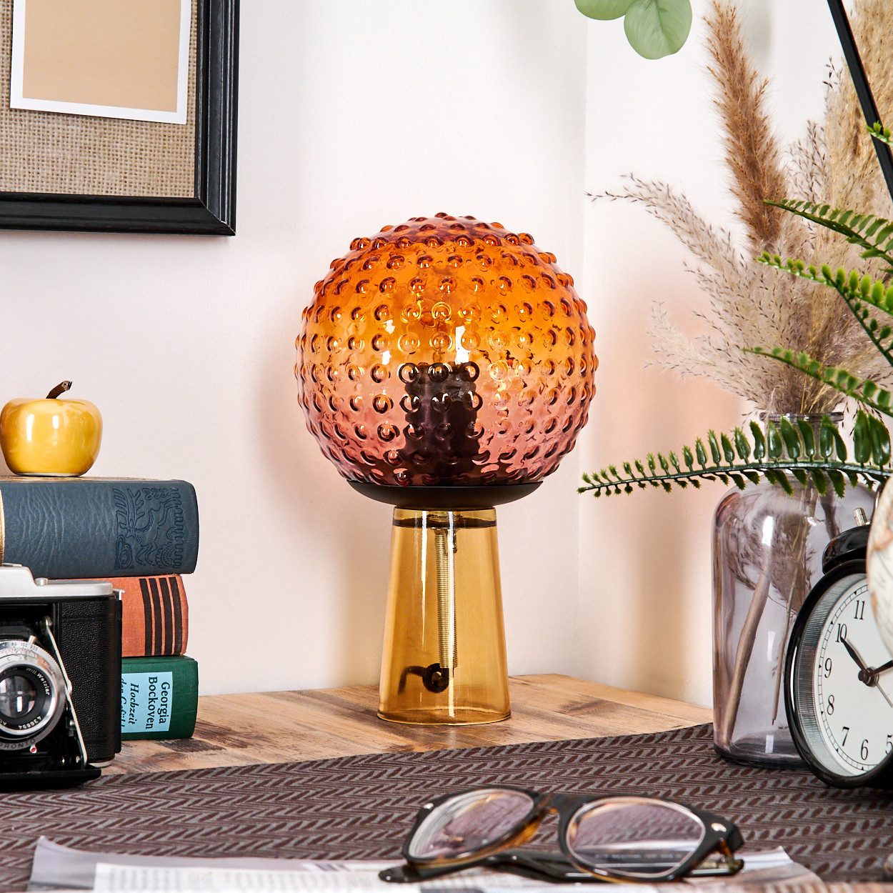 hofstein Tischleuchte Tischlampe aus Glas/Metall in günstig online kaufen