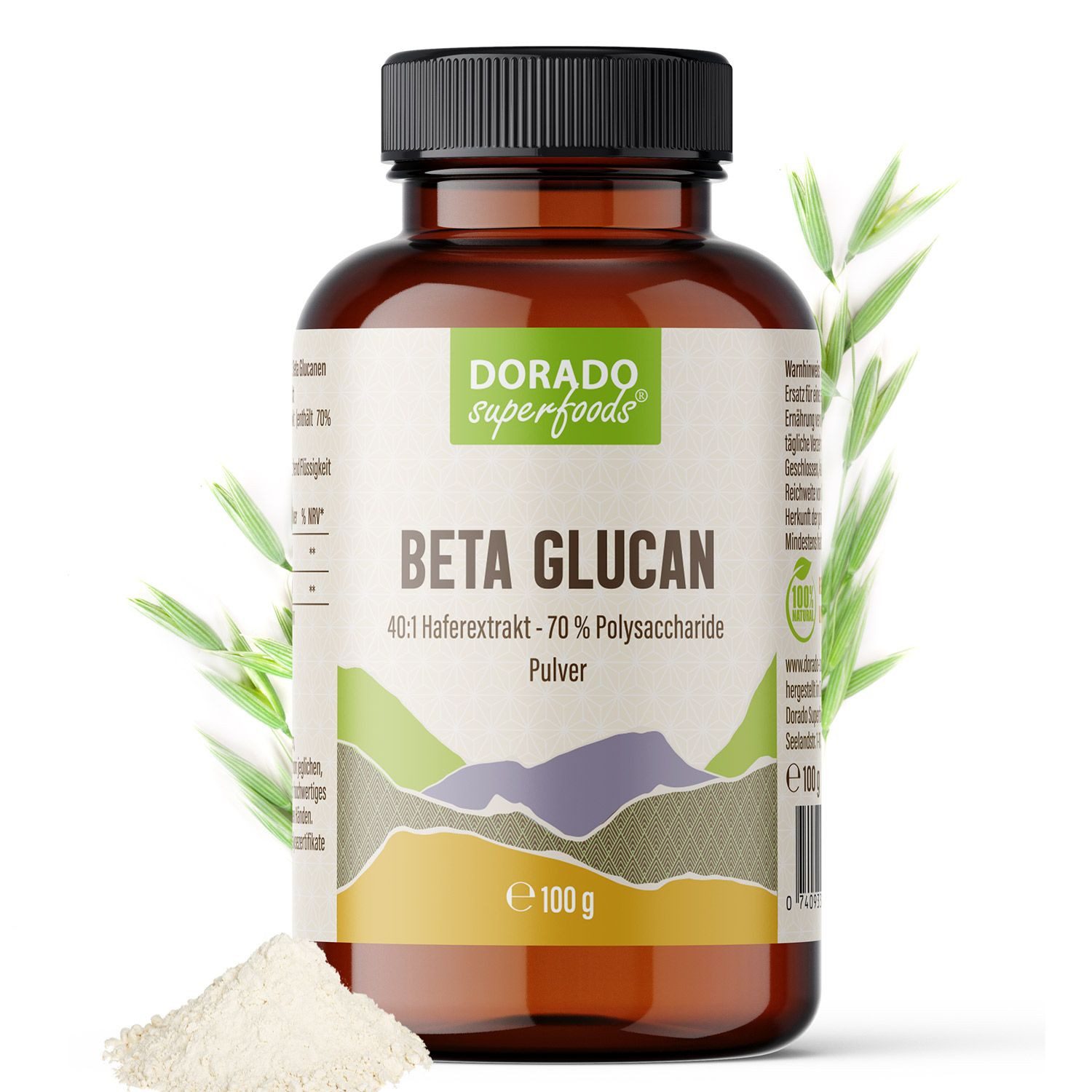 Dorado Superfoods Beta Glucan Pulver aus Haferextrakt 100 g - 70 % Pulver, 100 St., 100 g