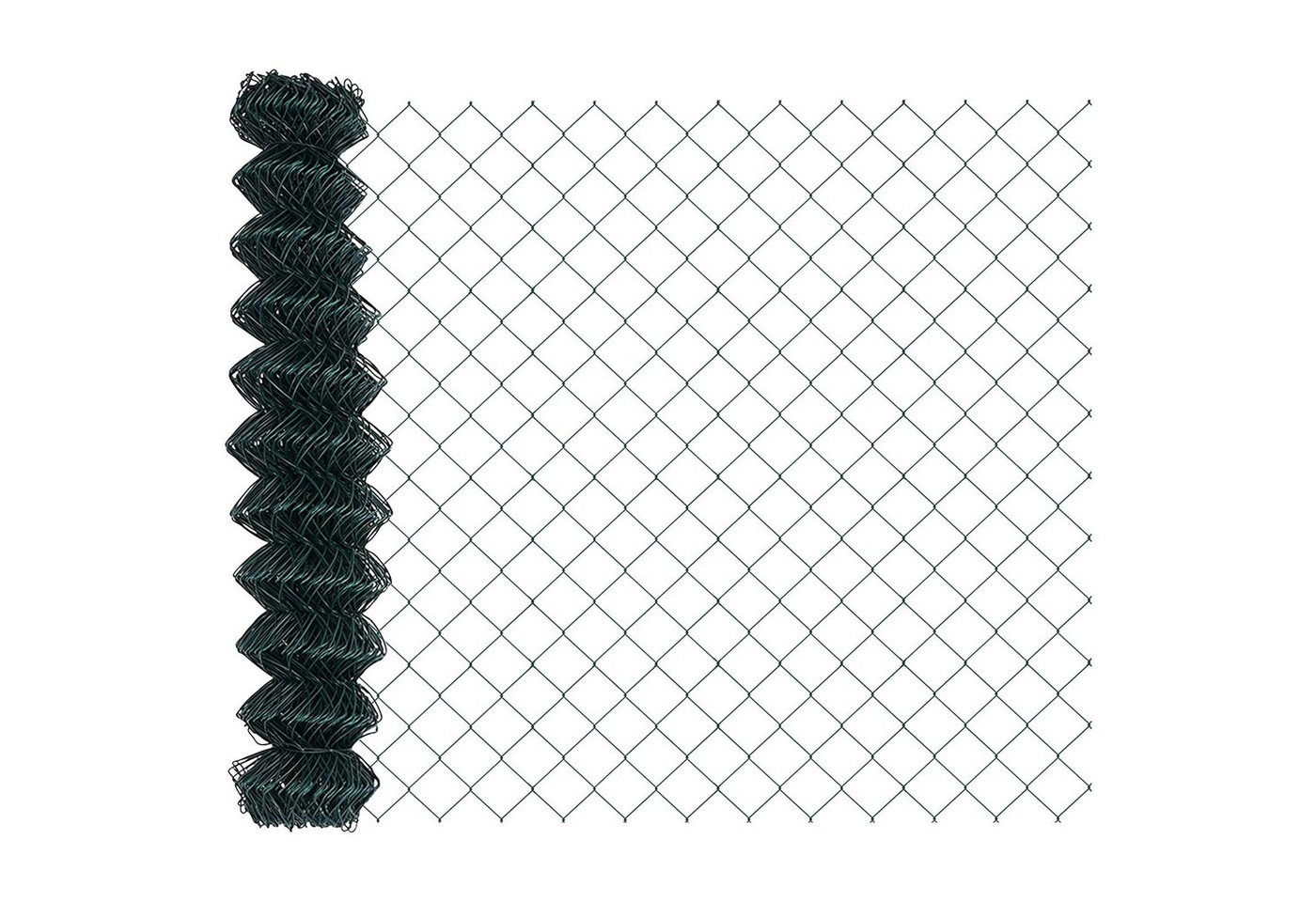 Thumbnail - vidaXL Gartenzaun Kettenzaun mit 7 Spike-Stangen 1,2x10 m Galvanisierter Stahl, (2-St)